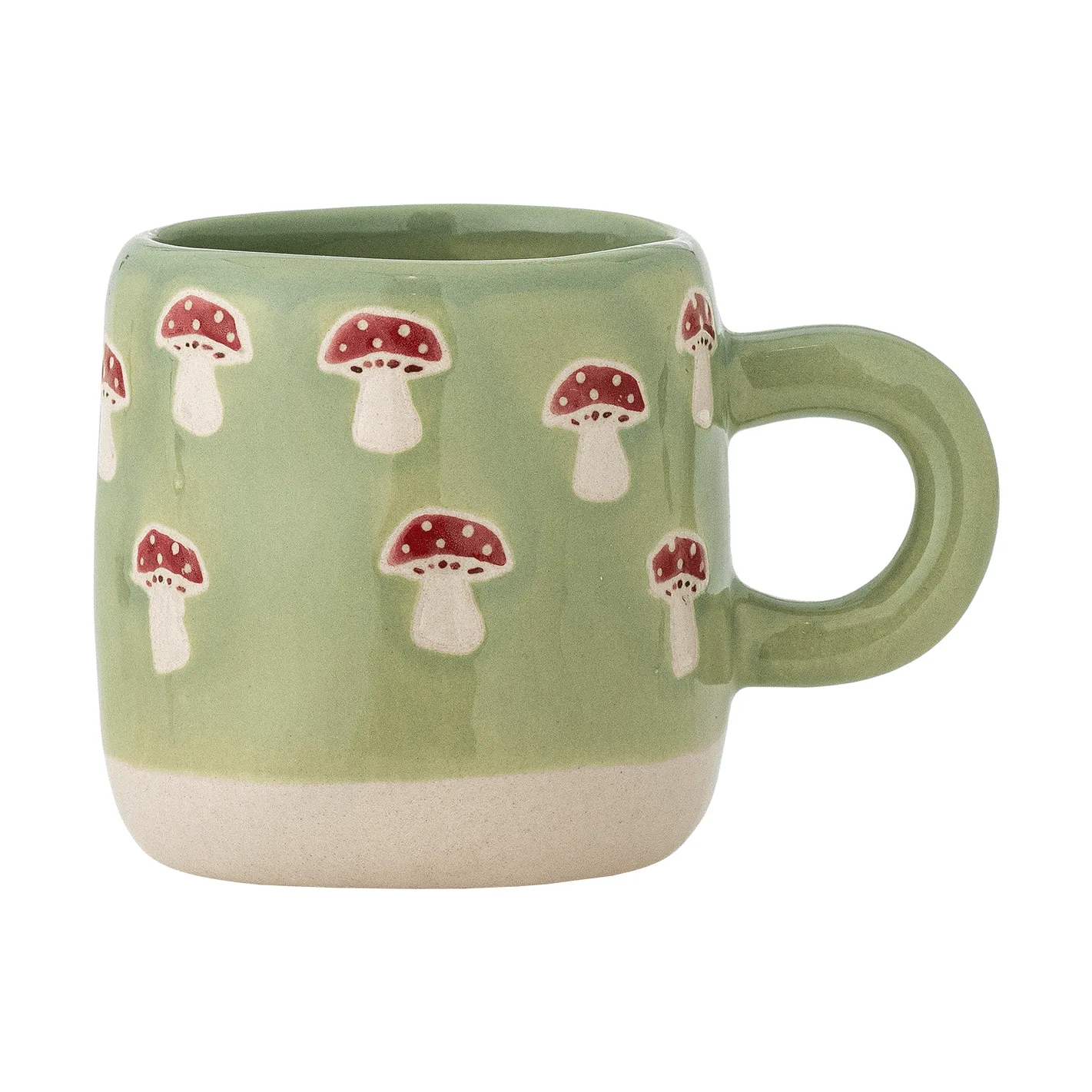 Tasse Millie 11 cl, Vert, champignons Bloomingville