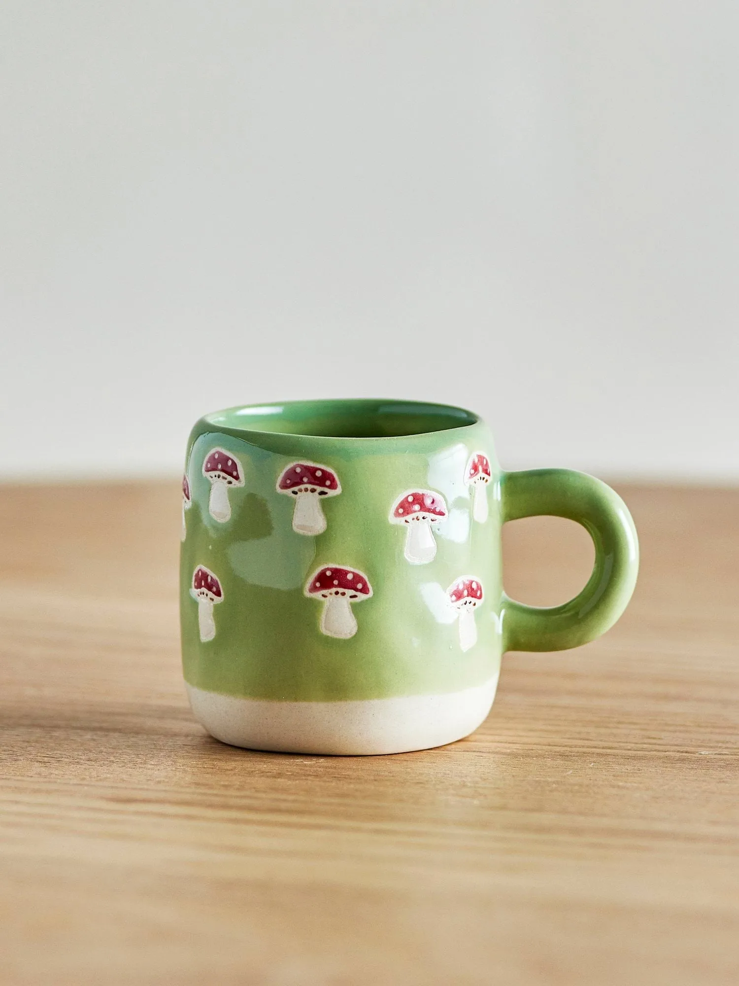 Tasse Millie 11 cl, Vert, champignons Bloomingville