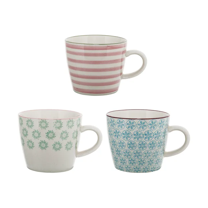 Tasse Patricia 30 cl, 3 pièces Bleu - Bloomingville
