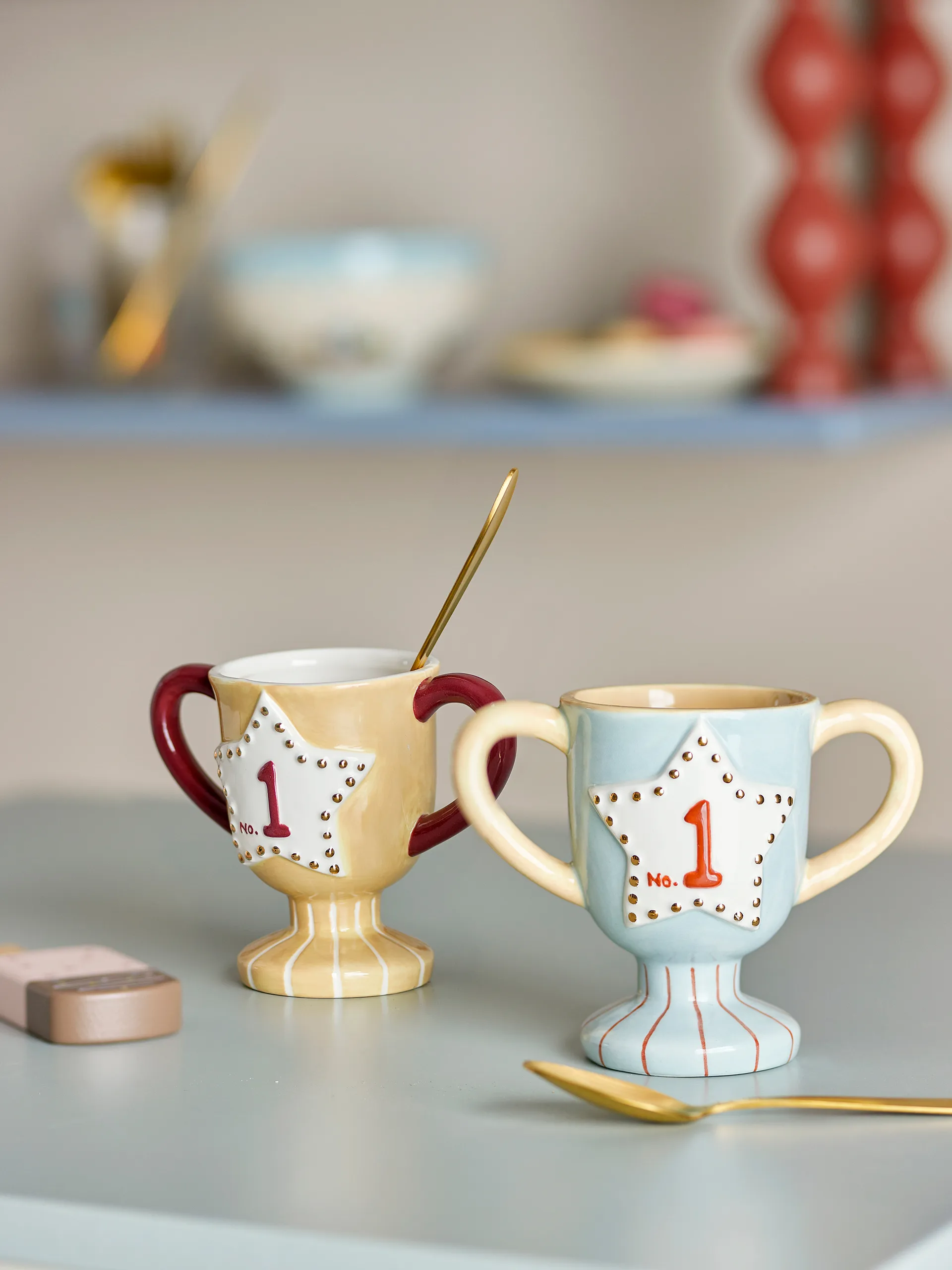 Tasse Trophy, lot de 2, Bleu Bloomingville