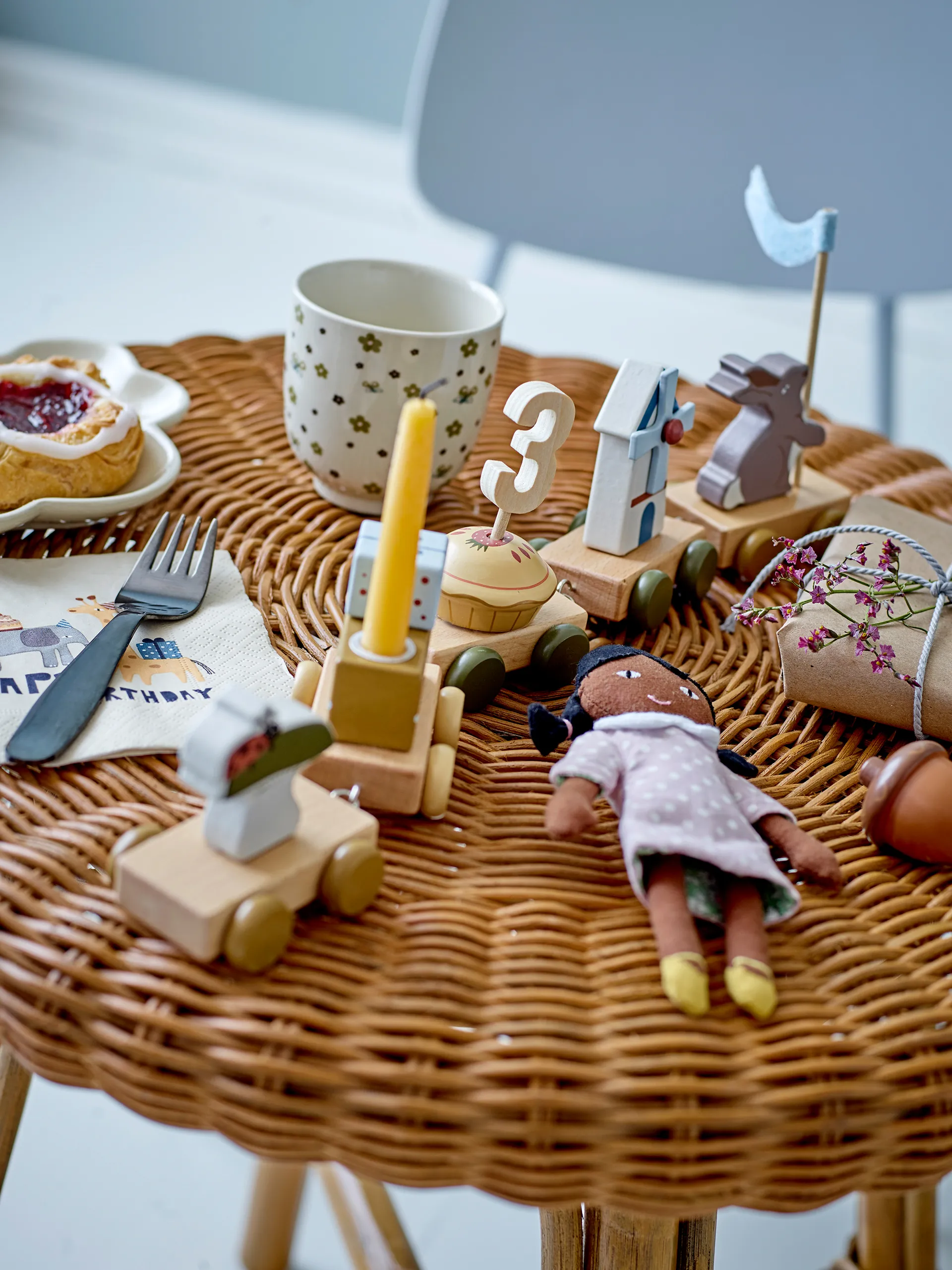 Train anniversaire Alfi 39 cm, Marron Bloomingville