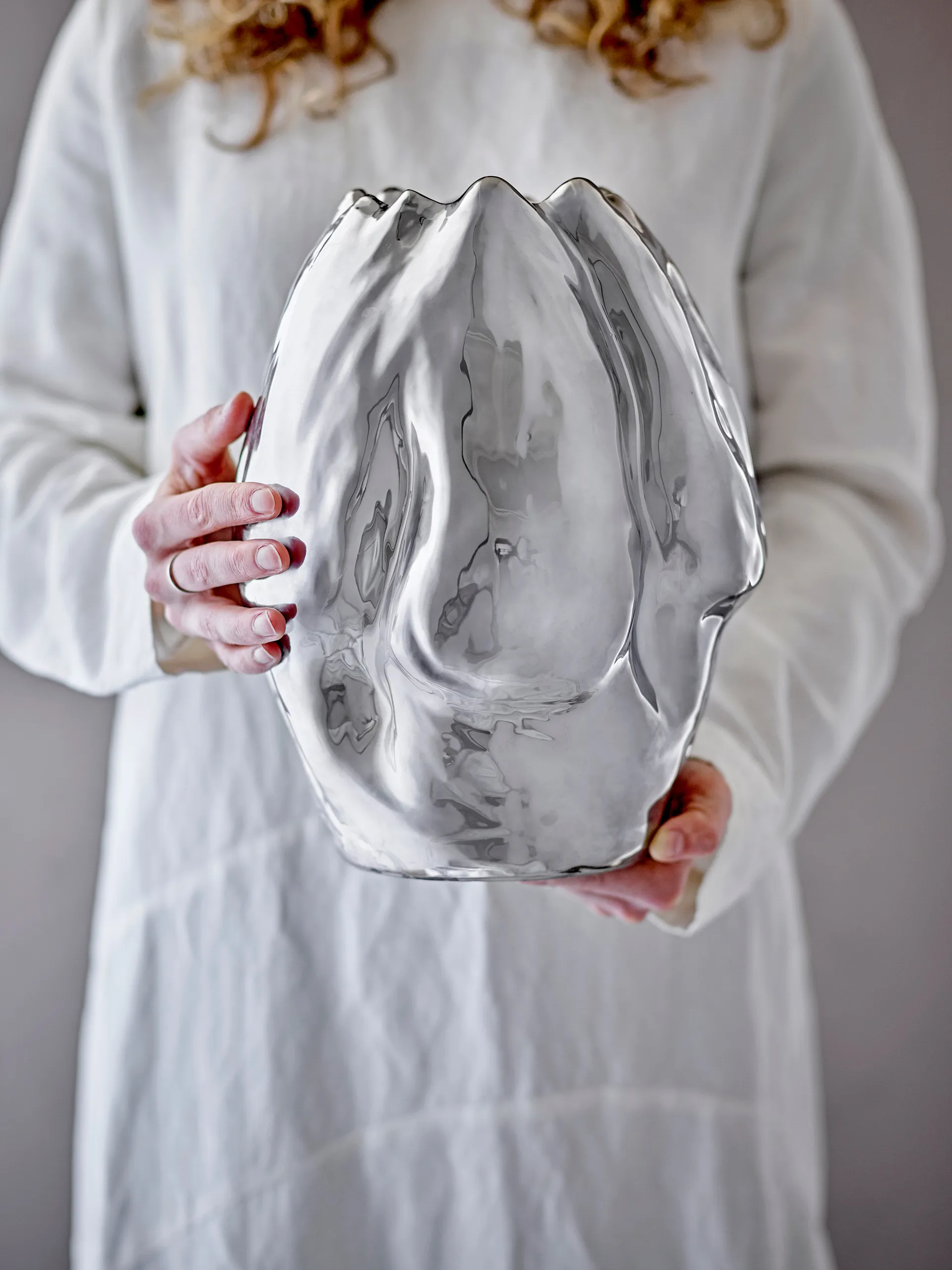 Vase Bobby 23,5x29 cm, Argent Bloomingville