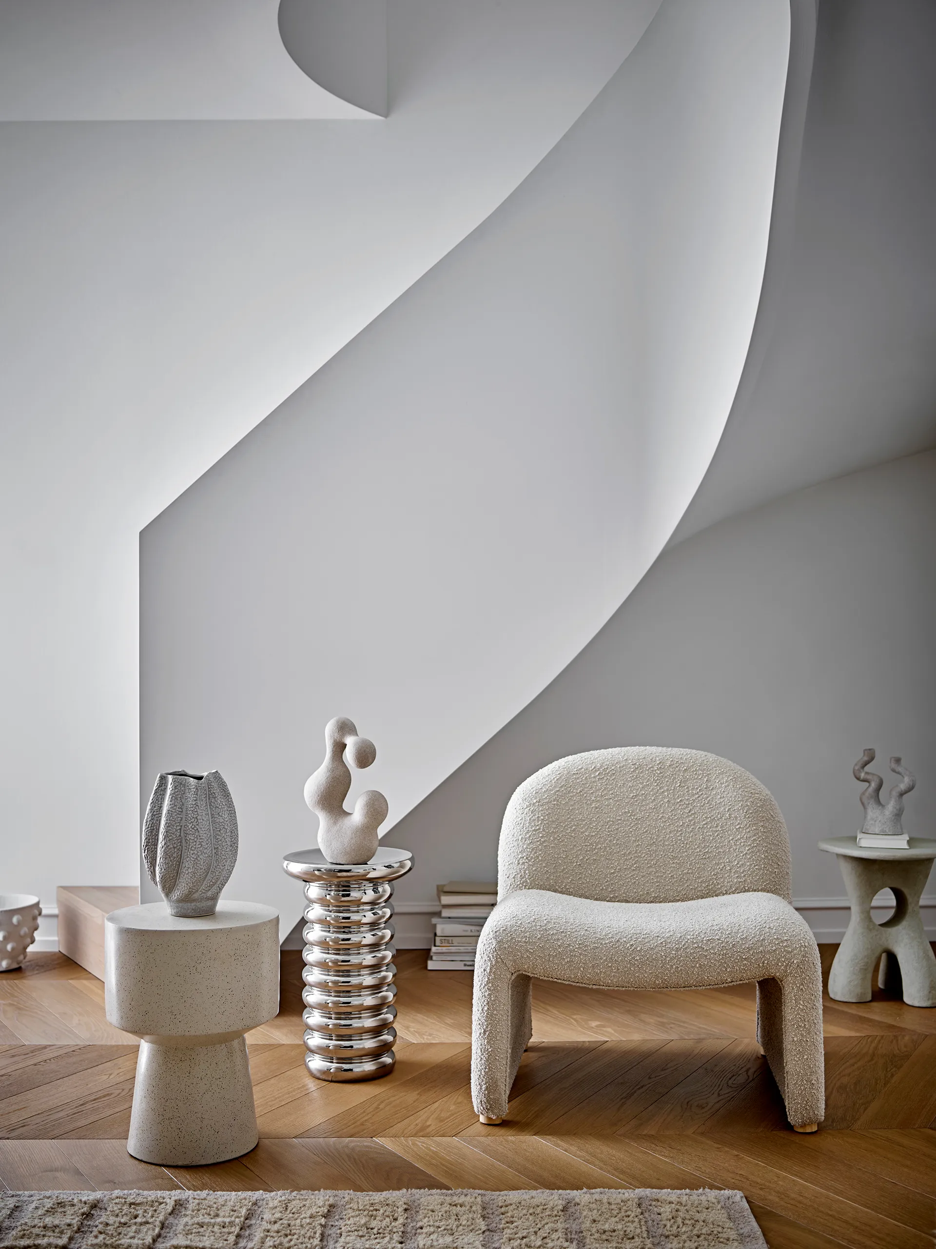 Vase Cove 28 cm, Blanc Bloomingville