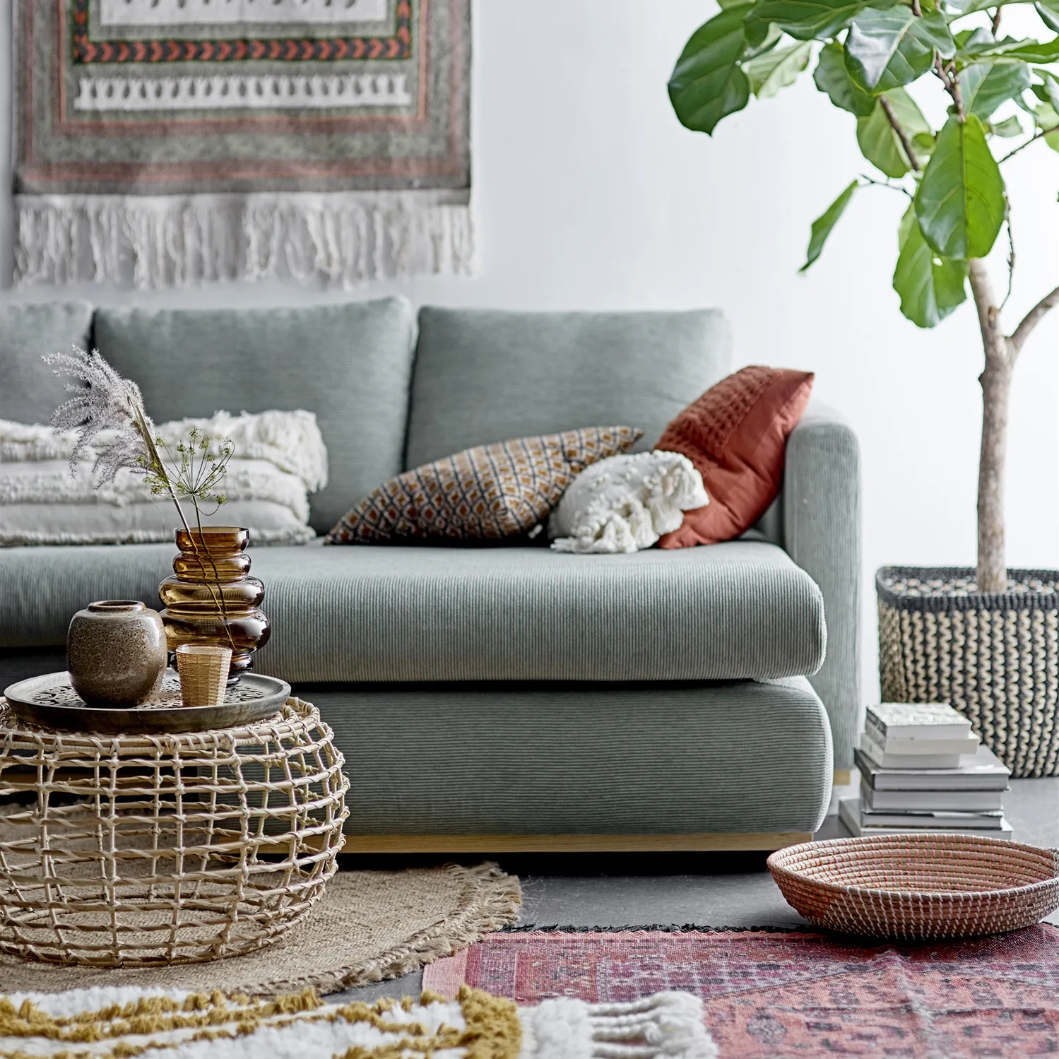 Vase en verre Bloomingville 24cm, Marron Bloomingville