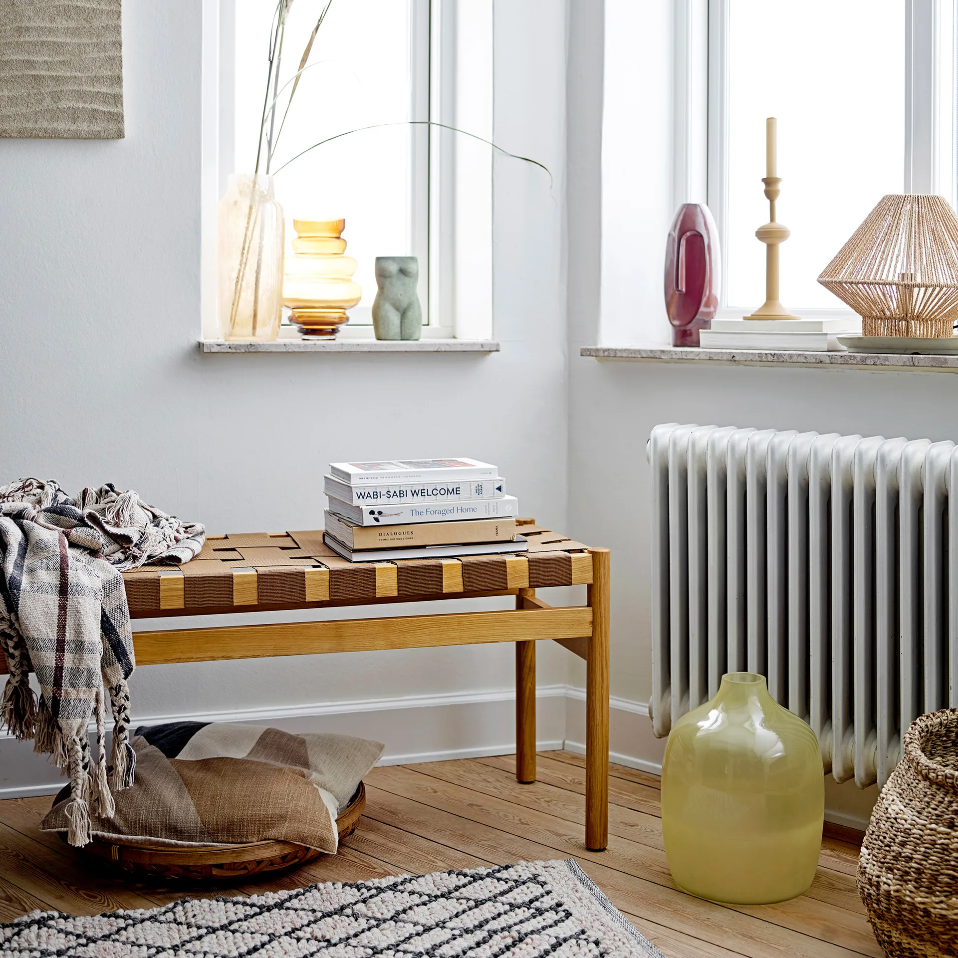 Vase en verre Idima 30 cm, Jaune Bloomingville