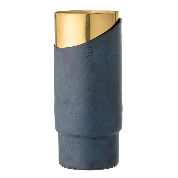Vase métal Bloomingville bleu-or - 23 cm - Bloomingville