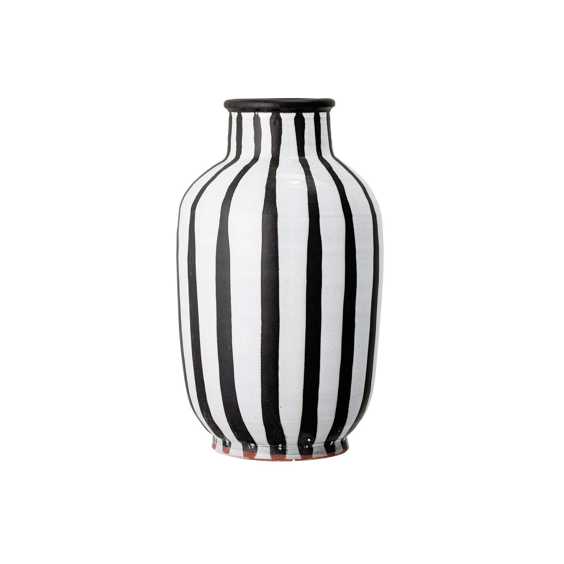 Vase Schila terre cuite 44 cm, Noir-blanc Bloomingville