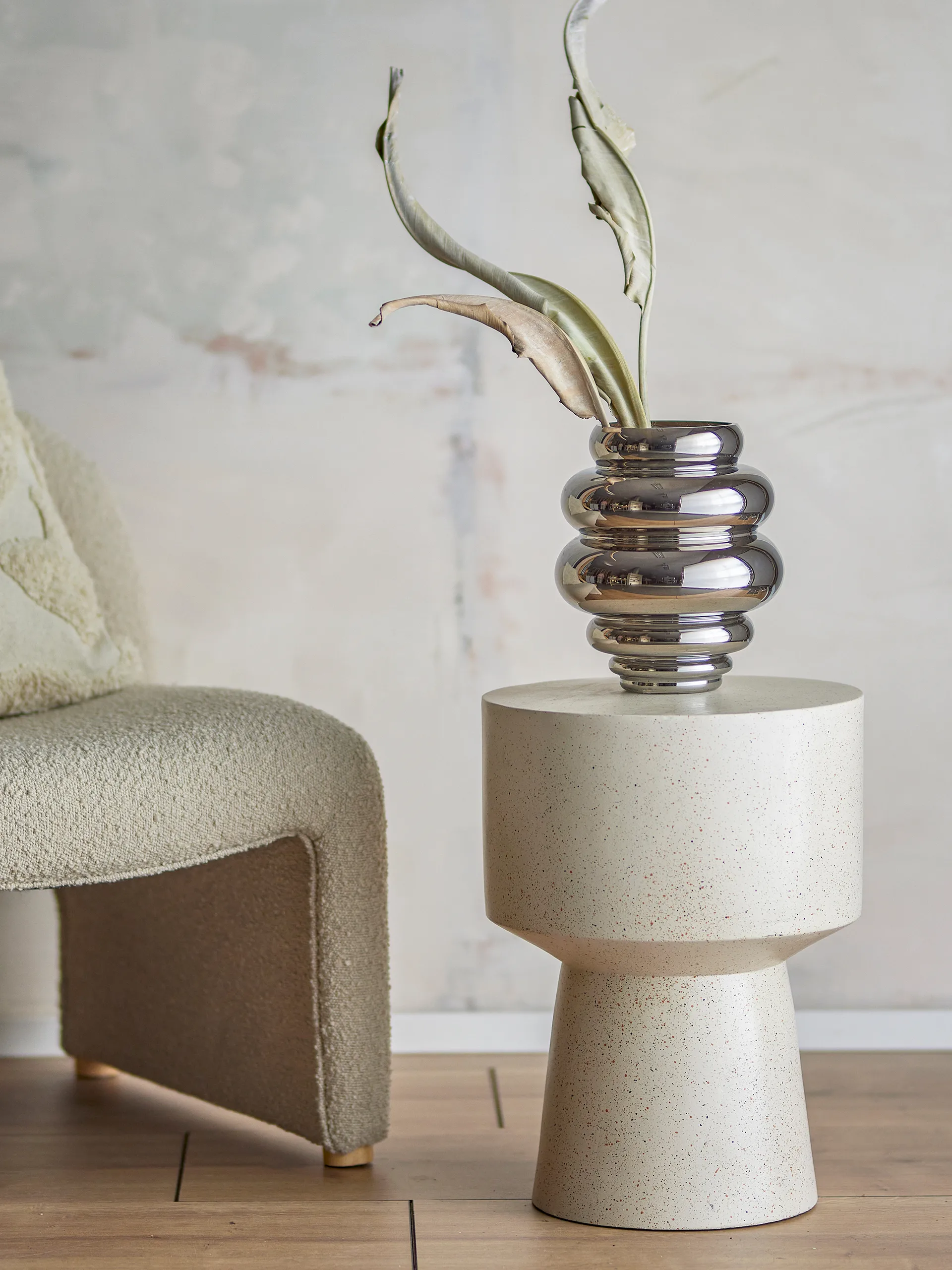 Vase Zorya 24 cm, Argent Bloomingville