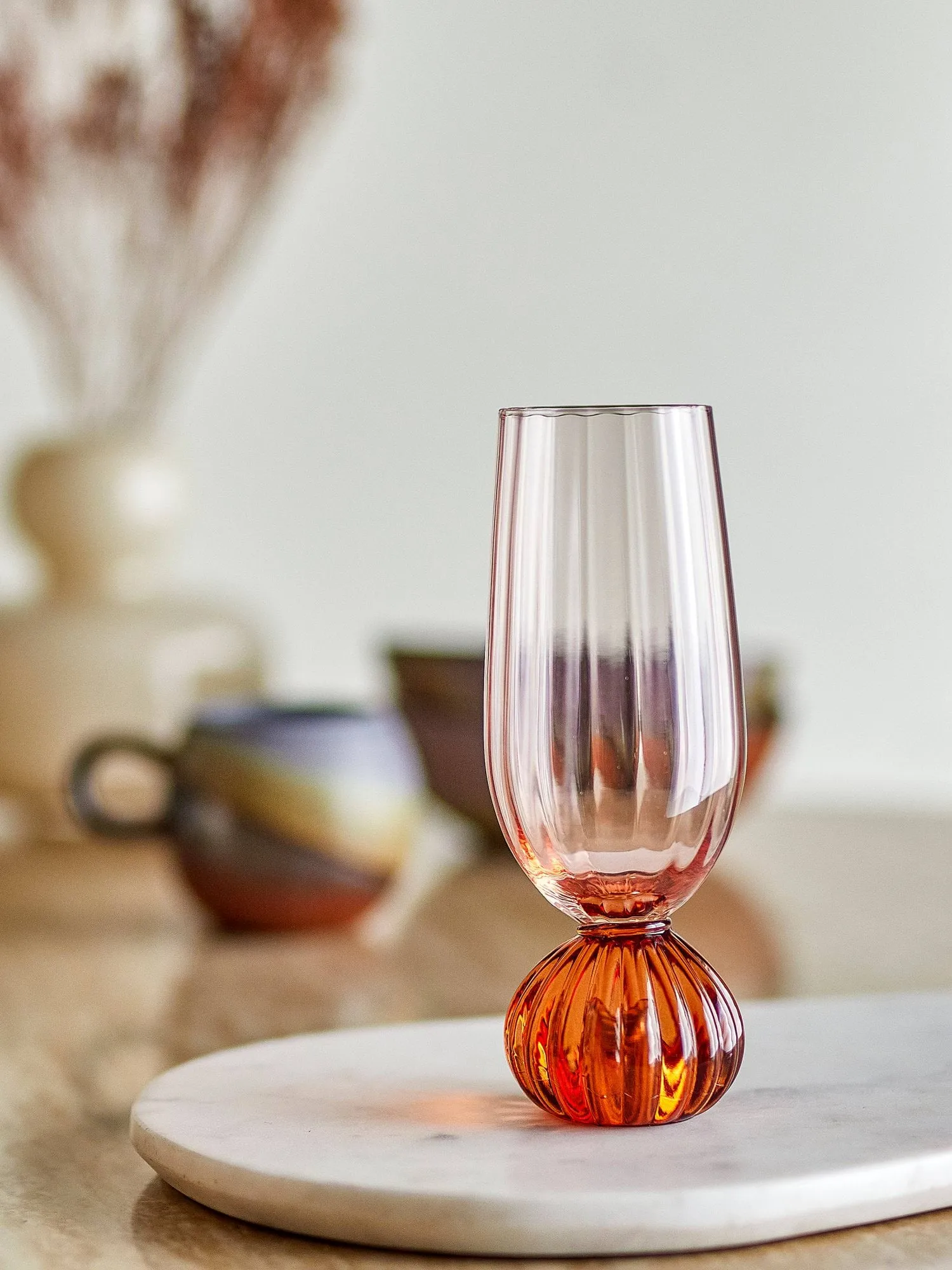 Verre à champagne Taurin 25 cl, Rose Bloomingville