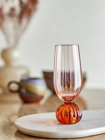 Verre à champagne Taurin 25 cl - Rose - Bloomingville
