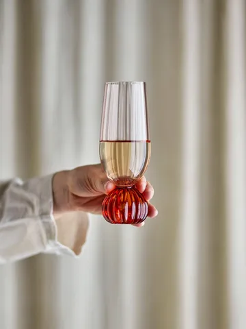 Verre à champagne Taurin 25 cl - Rose - Bloomingville