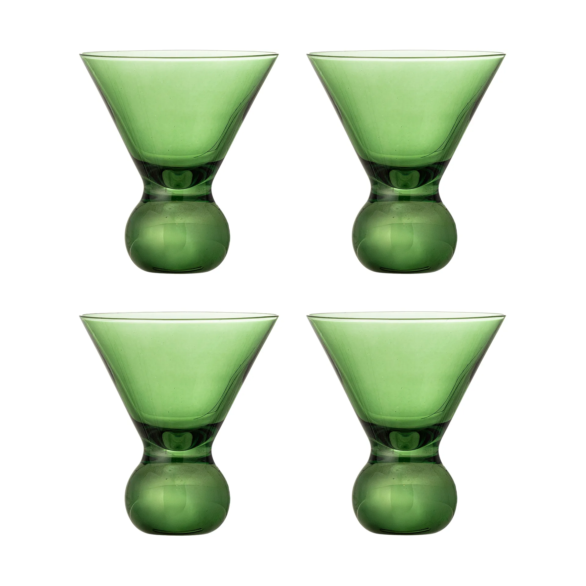 Verre à cocktail Corliss, lot de 4, Vert Bloomingville