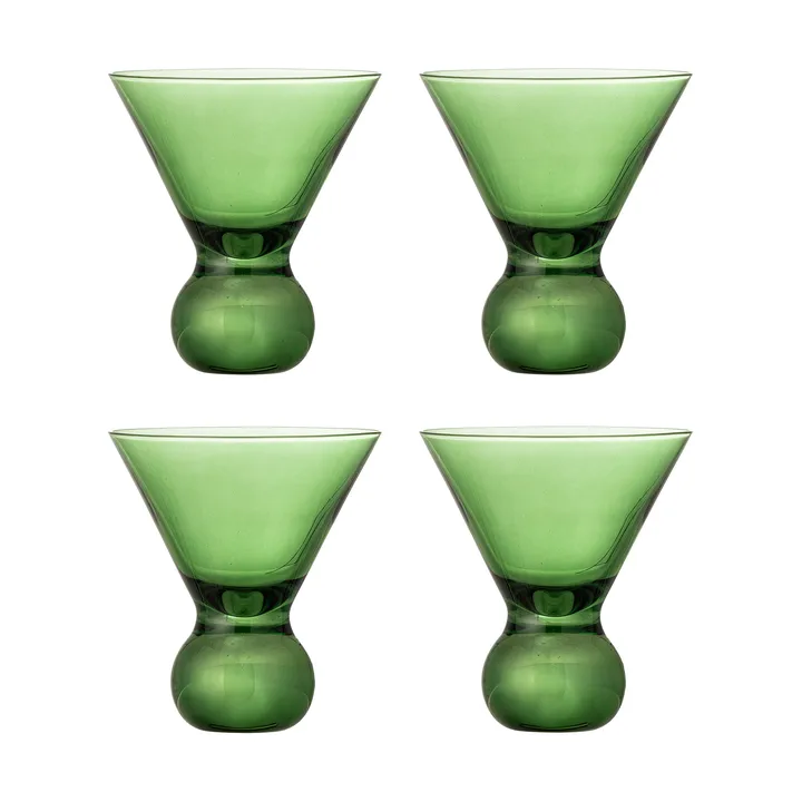 Verre à cocktail Corliss, lot de 4 - Vert - Bloomingville