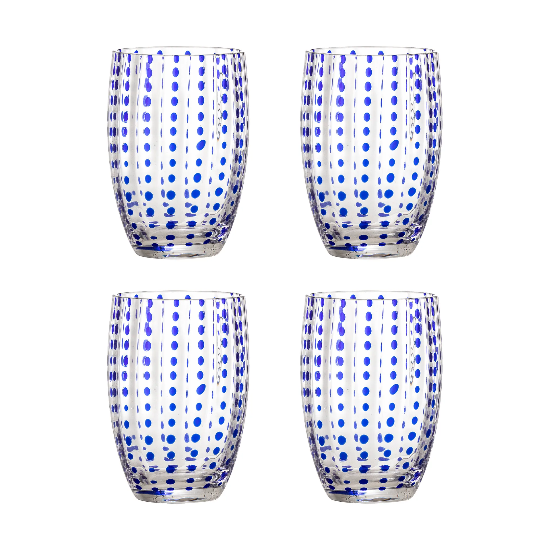 Verre Brinley, lot de 4, Bleu Bloomingville