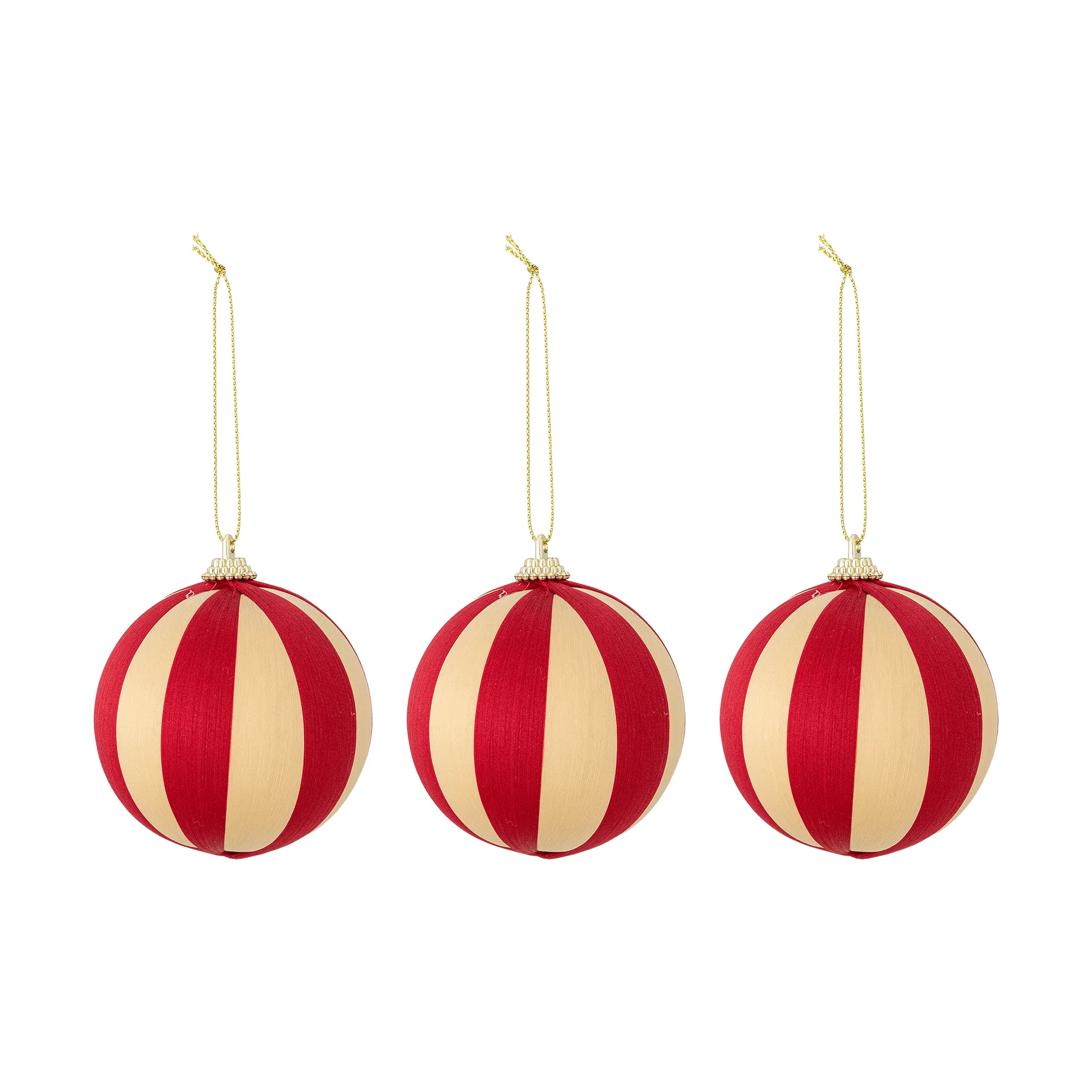 Wynn boule de Noël, Rouge, lot de 3, Ø8 cm Bloomingville