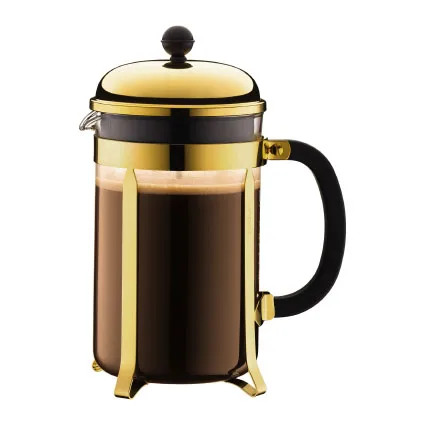 Cafetière à piston dorée Chambord, 12 tasses Bodum