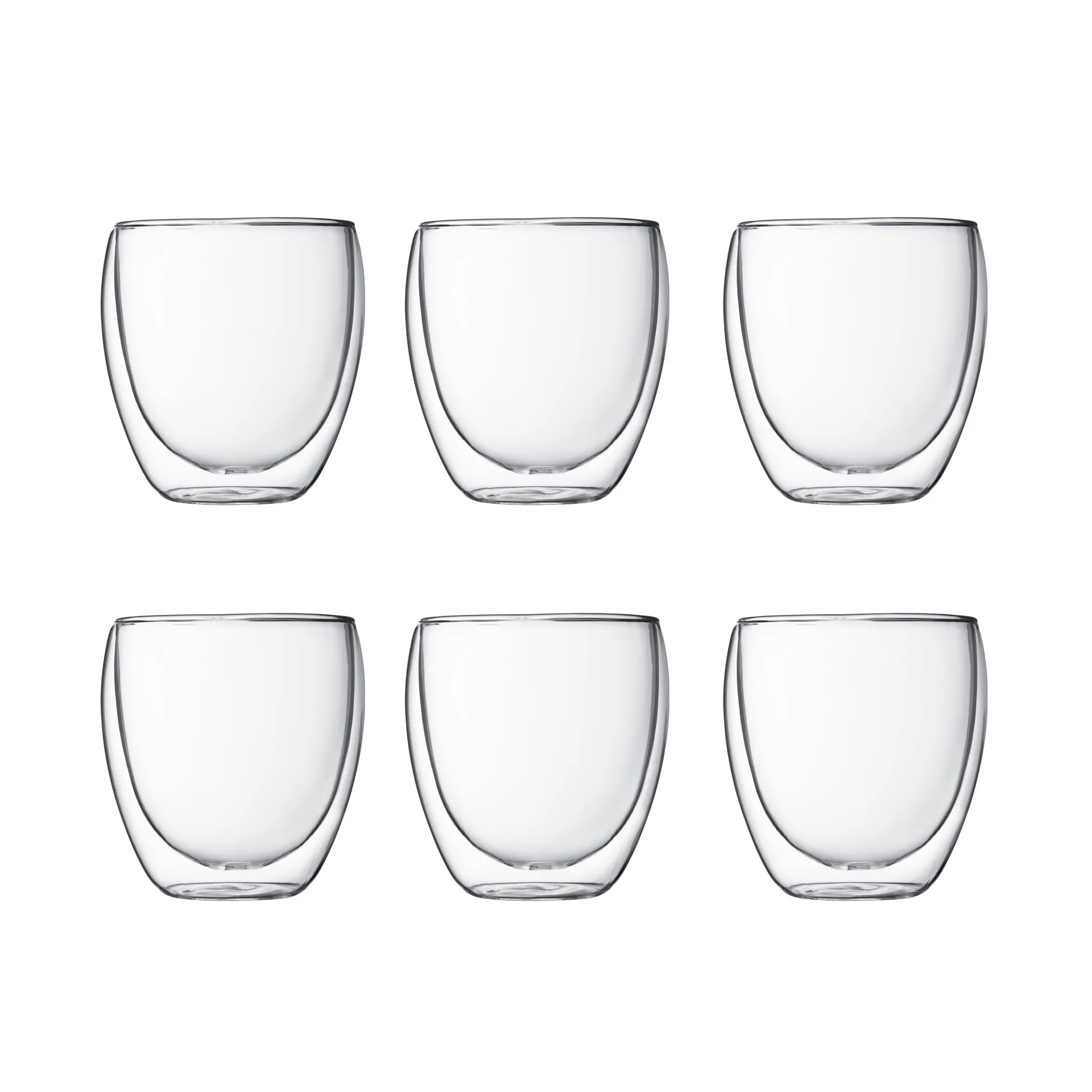 Lot 6 verres Pavina double paroi, 0,25 L Bodum