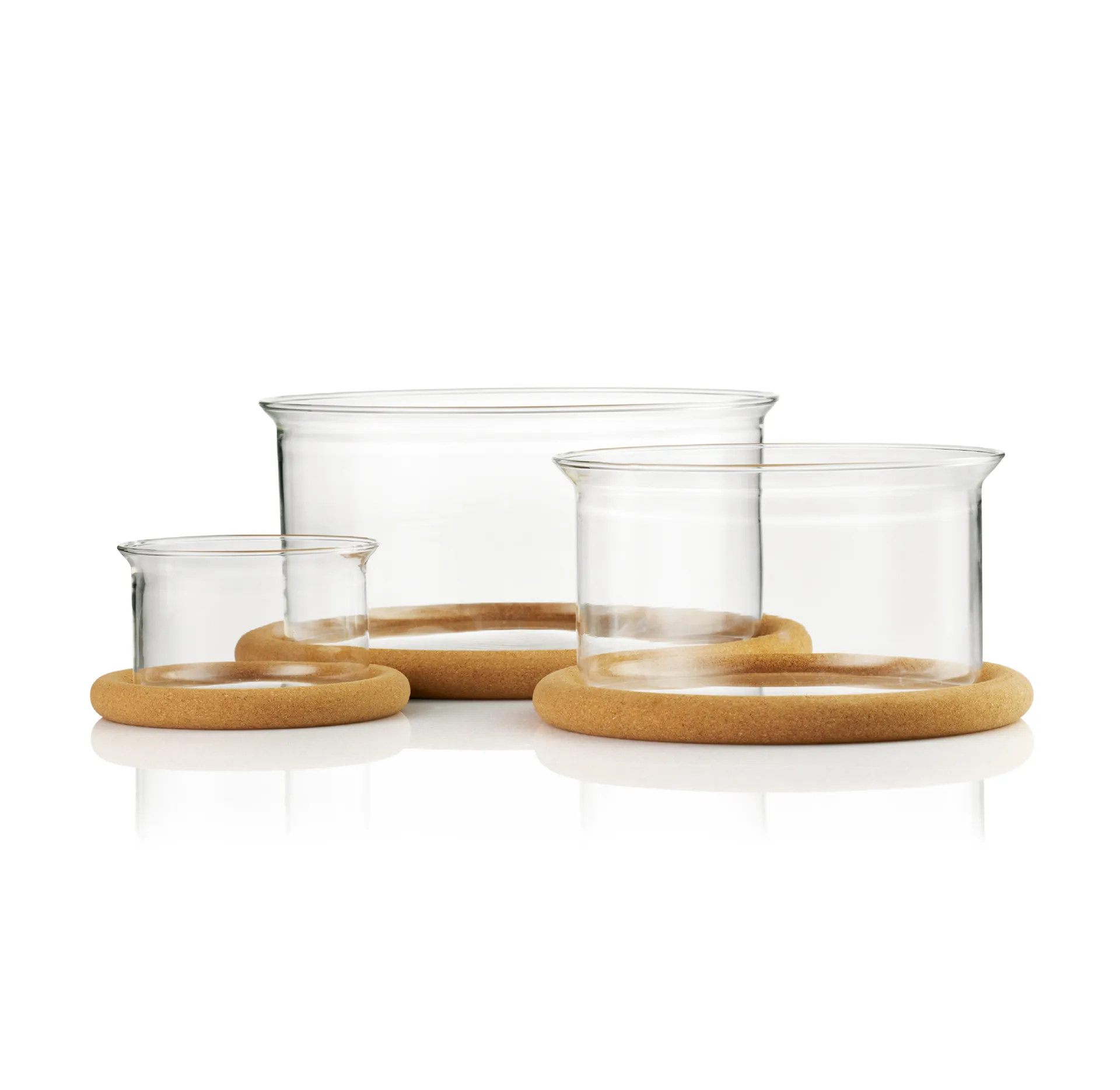 Lot de 3 bols Hot Pot avec couvercle en liège, Verre Bodum