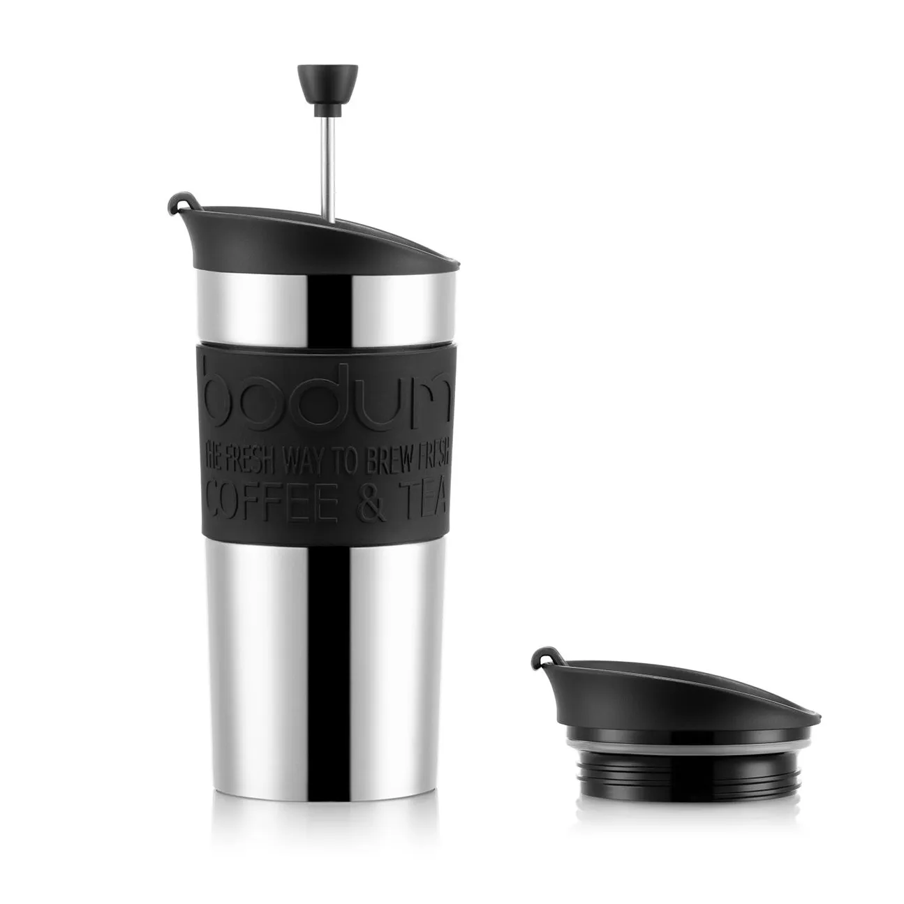 Mug à piston Travel chrome de Bodum 