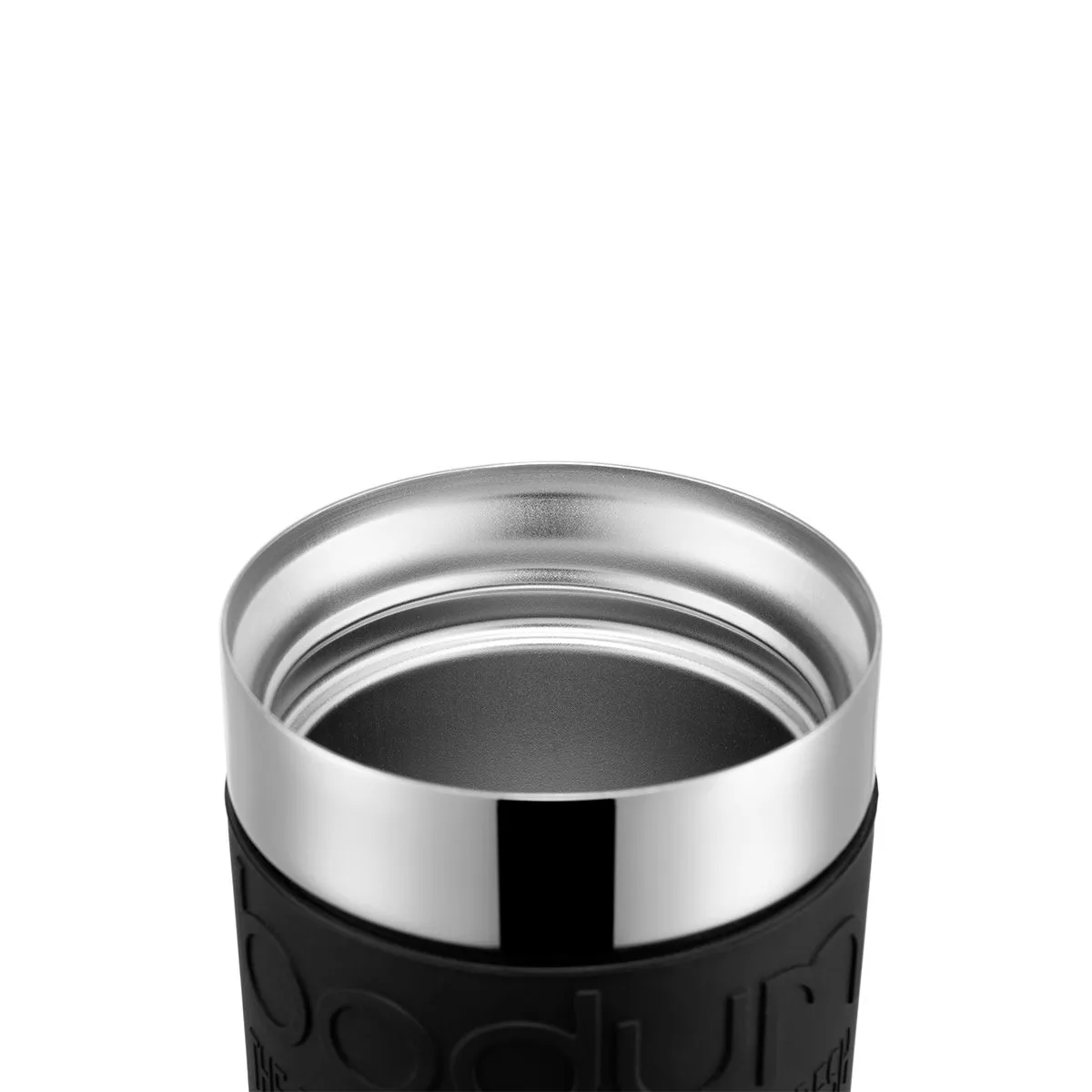 Mug à piston Travel chrome, noir Bodum