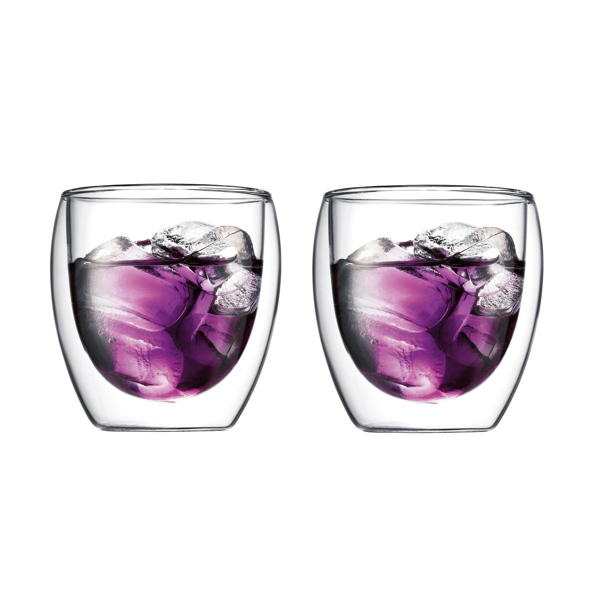 Bodum Set de verres Pavina double paroi 25 cl | Design Scandinave | Verres à eau | Transparent