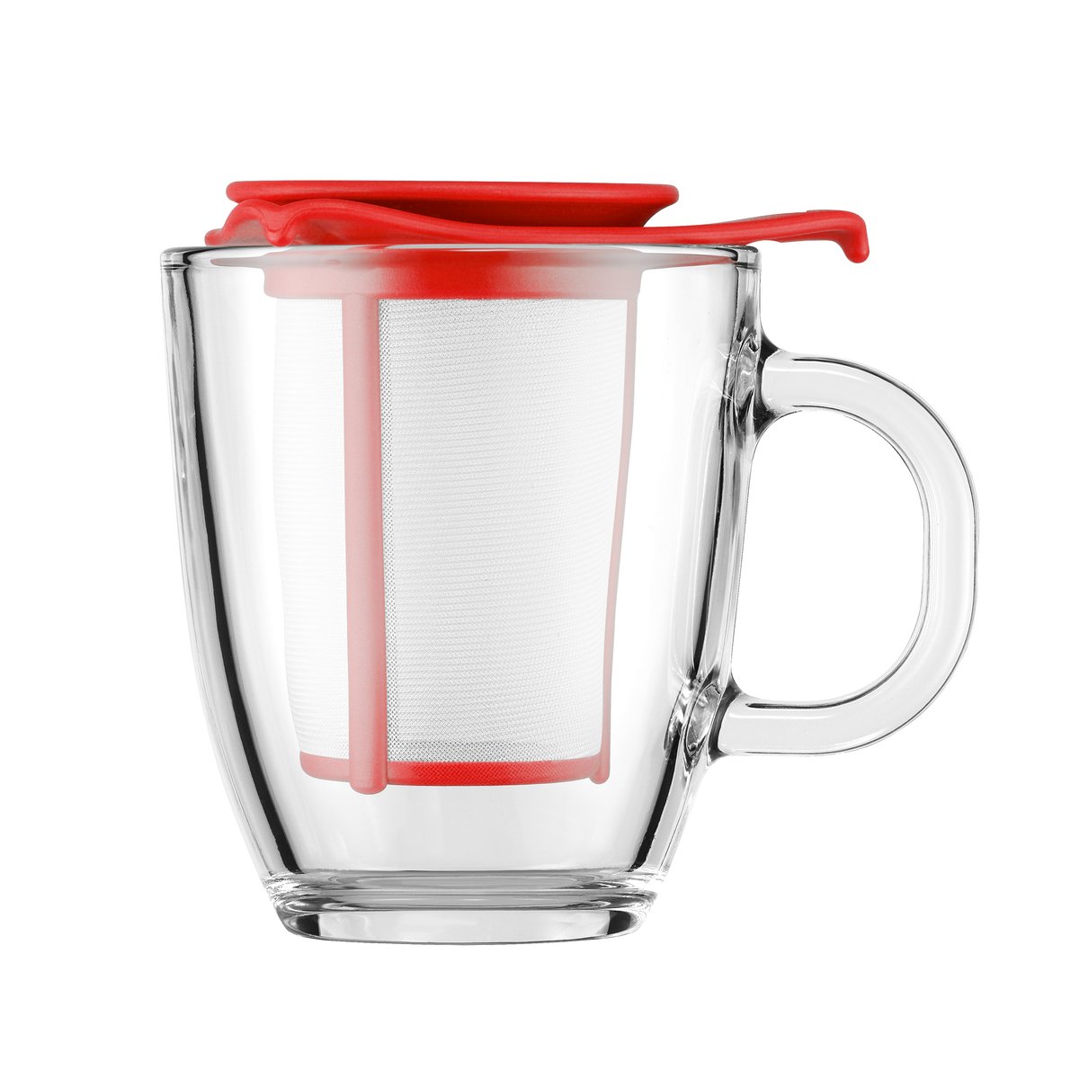 bodum tasse à thé yo-yo avec filtre rouge