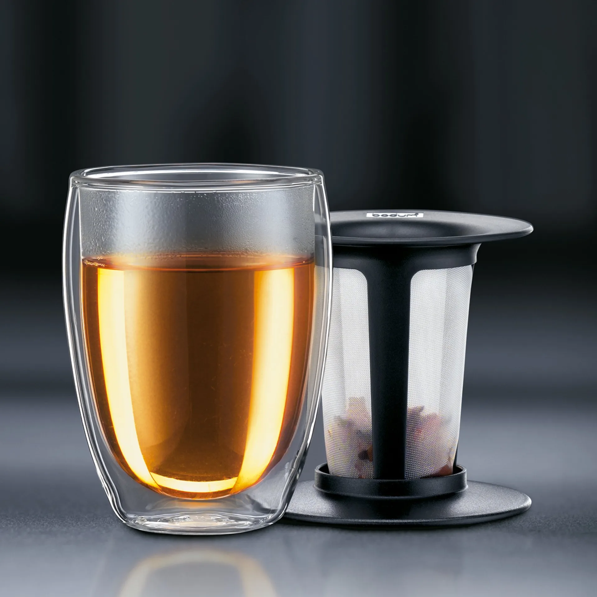 Verre Tea For One avec filtre, noir Bodum