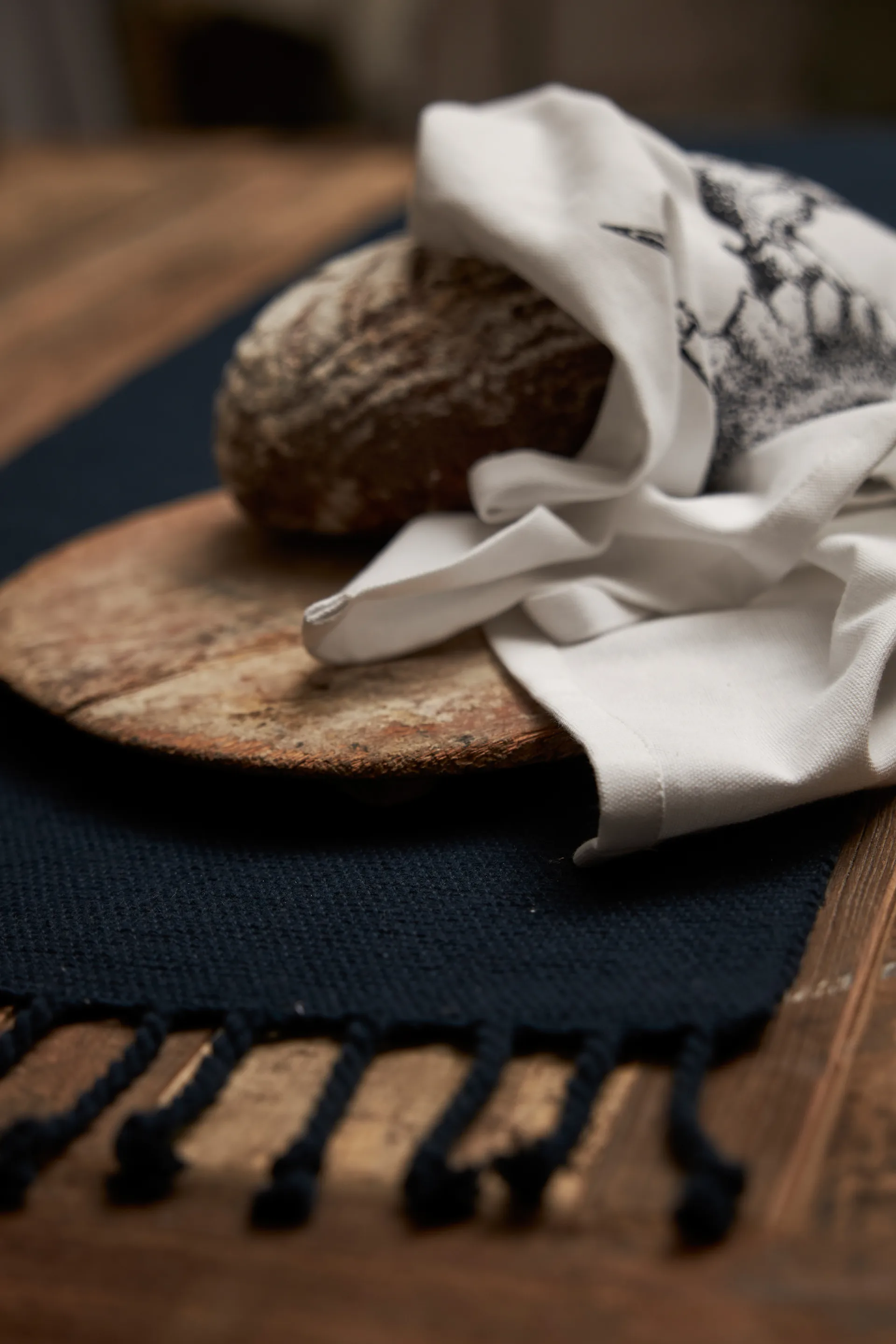 Chemin de table Dune 35x120 cm, Bleu Boel & Jan