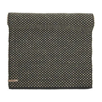 Chemin de table en coton à carreaux en jute 35x120 cm - Noir - Boel & Jan