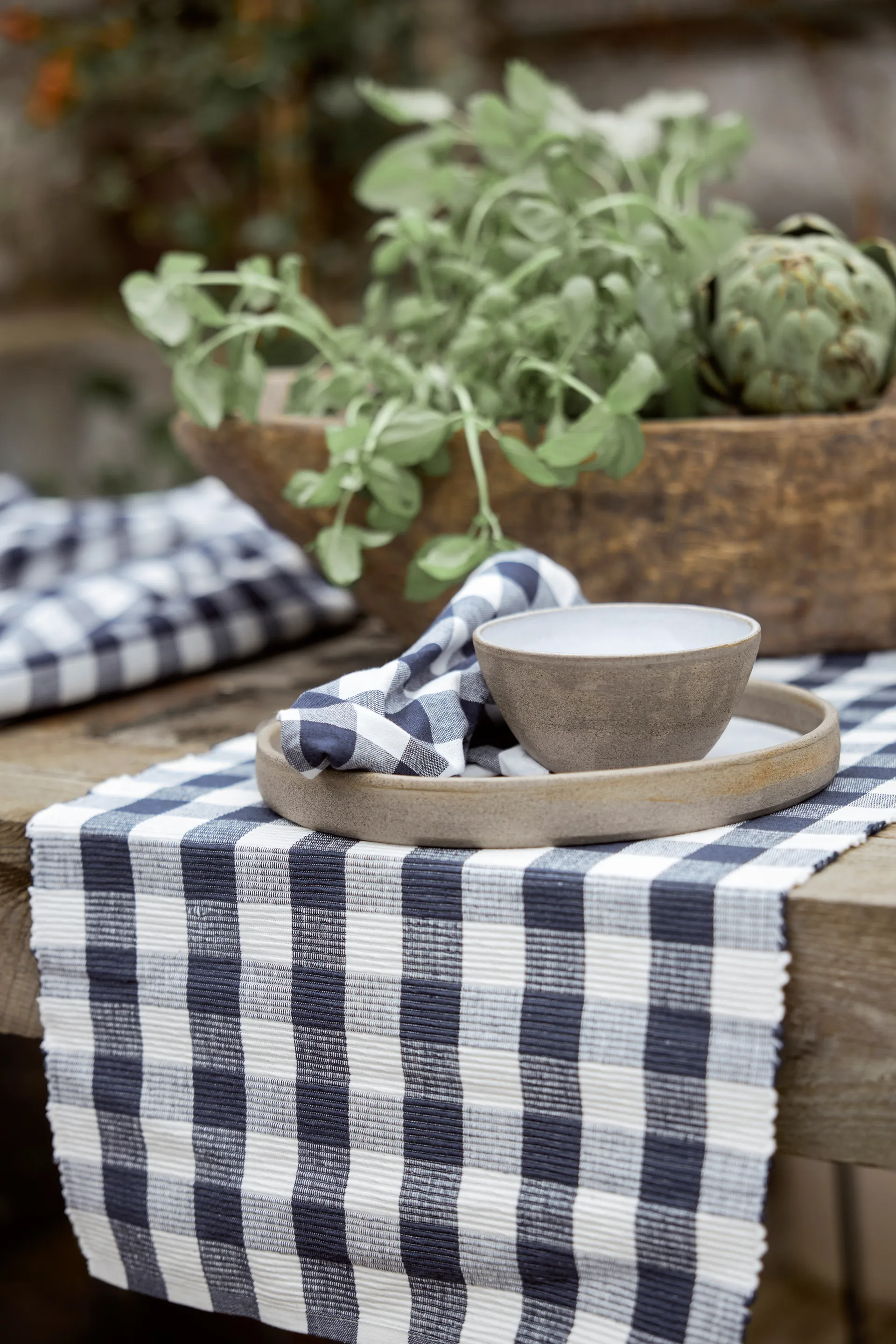 Chemin de table Grete 35x120 cm, Bleu Boel & Jan