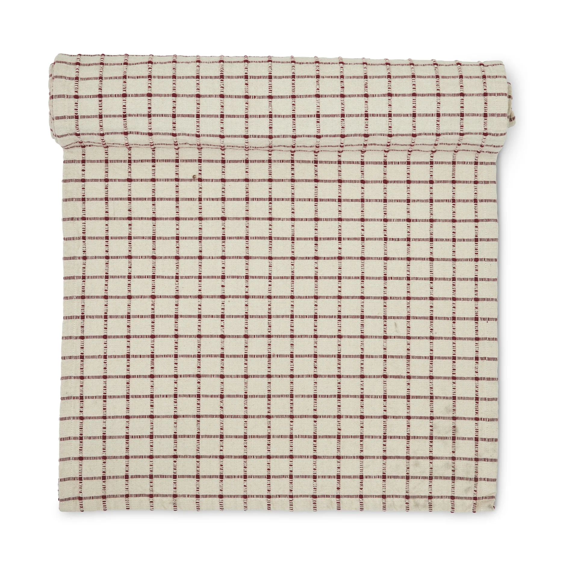 Chemin de table Noor 40x160 cm, Rouge-blanc cassé Boel & Jan