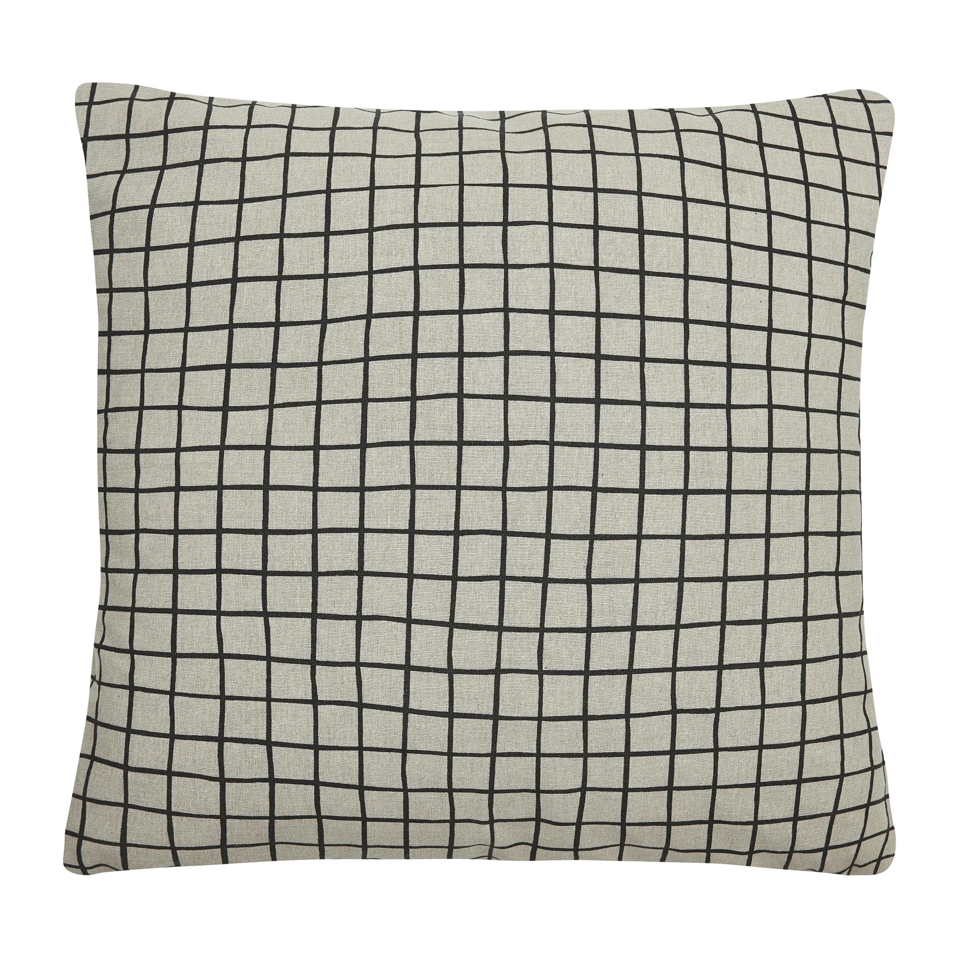 Housse de coussin à carreaux Tofta 45x45 cm, Gris Boel & Jan