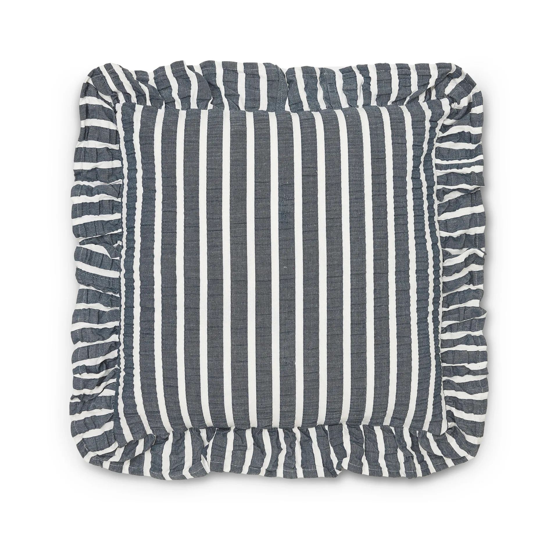 Housse de coussin Alina 45x45 cm, Bleu-blanc Boel & Jan