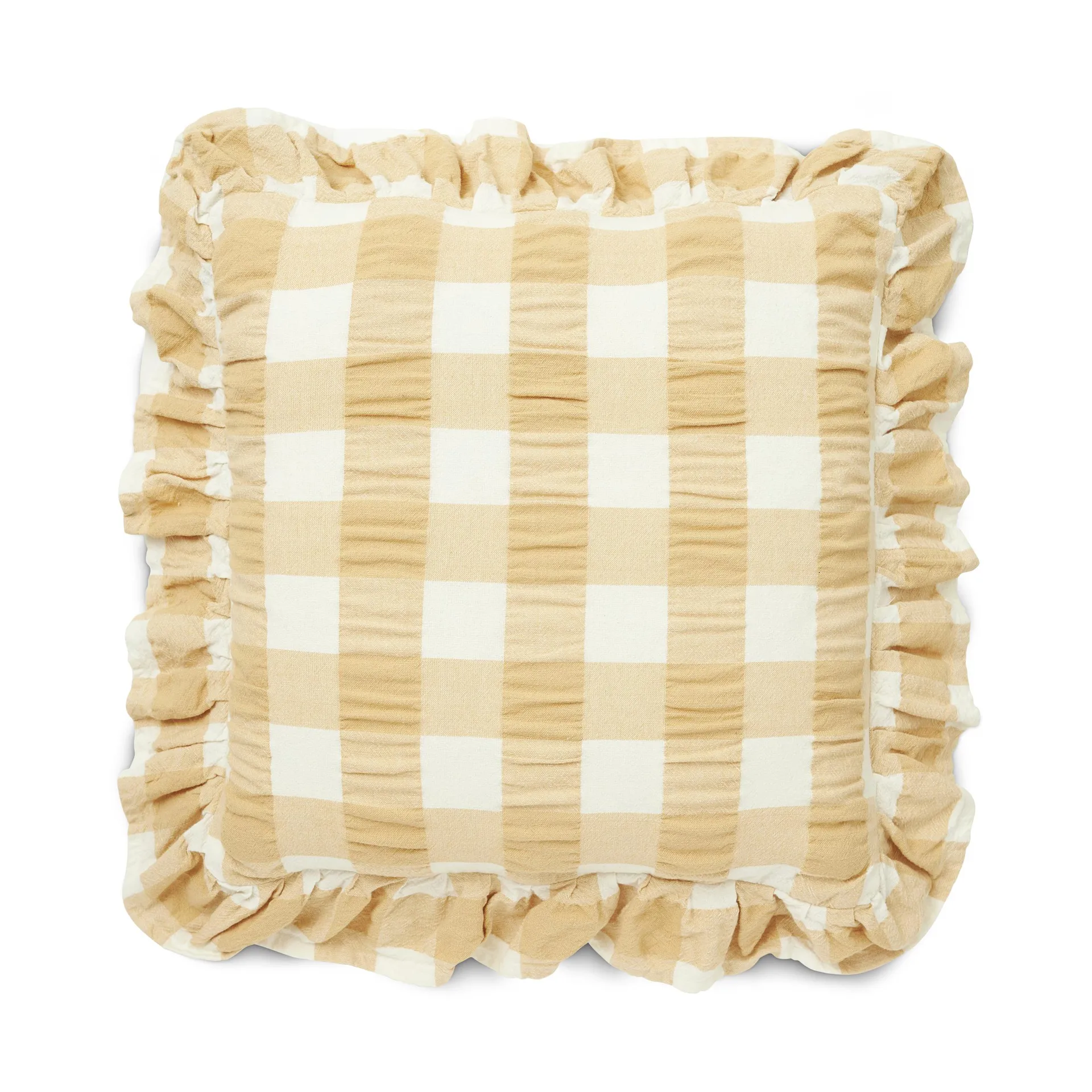 Housse de coussin Kullavik 45x45 cm, Jaune-blanc Boel & Jan