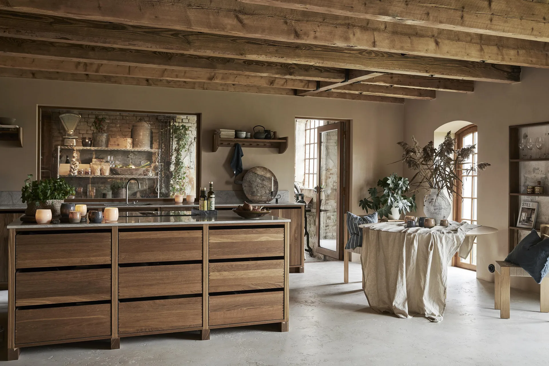 Housse de coussin Linnea 50x50 cm, Bleu Boel & Jan