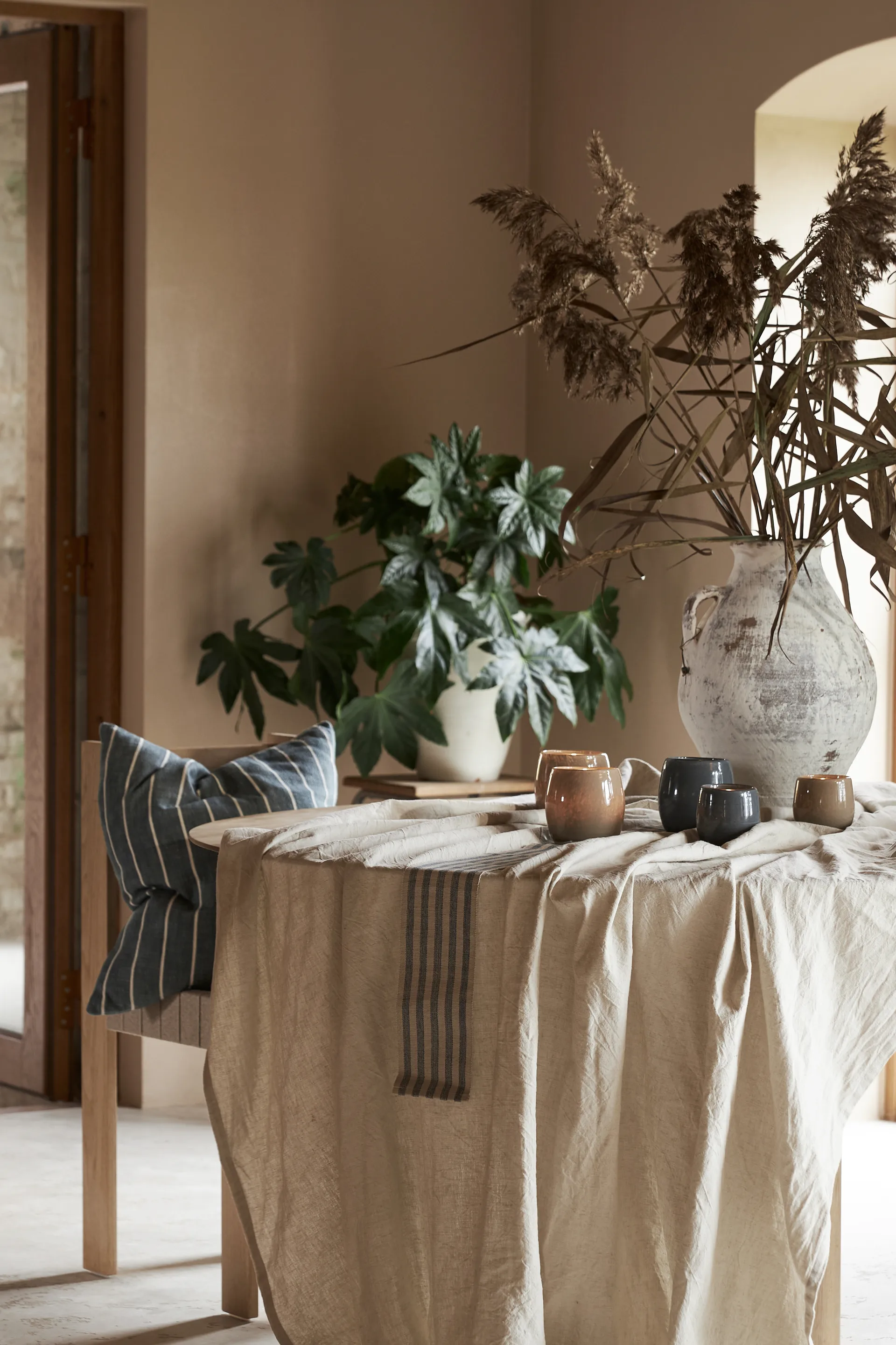 Housse de coussin Linnea 50x50 cm, Bleu Boel & Jan