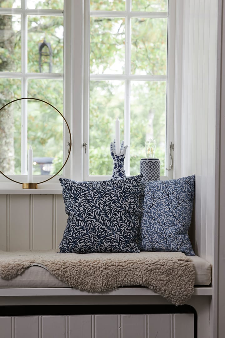 Housse de coussin Ramas 50x50cm, Blanc-bleu clair Boel & Jan