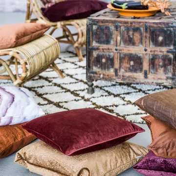 Housse de coussin velours Anna - rouille rouge - Boel & Jan