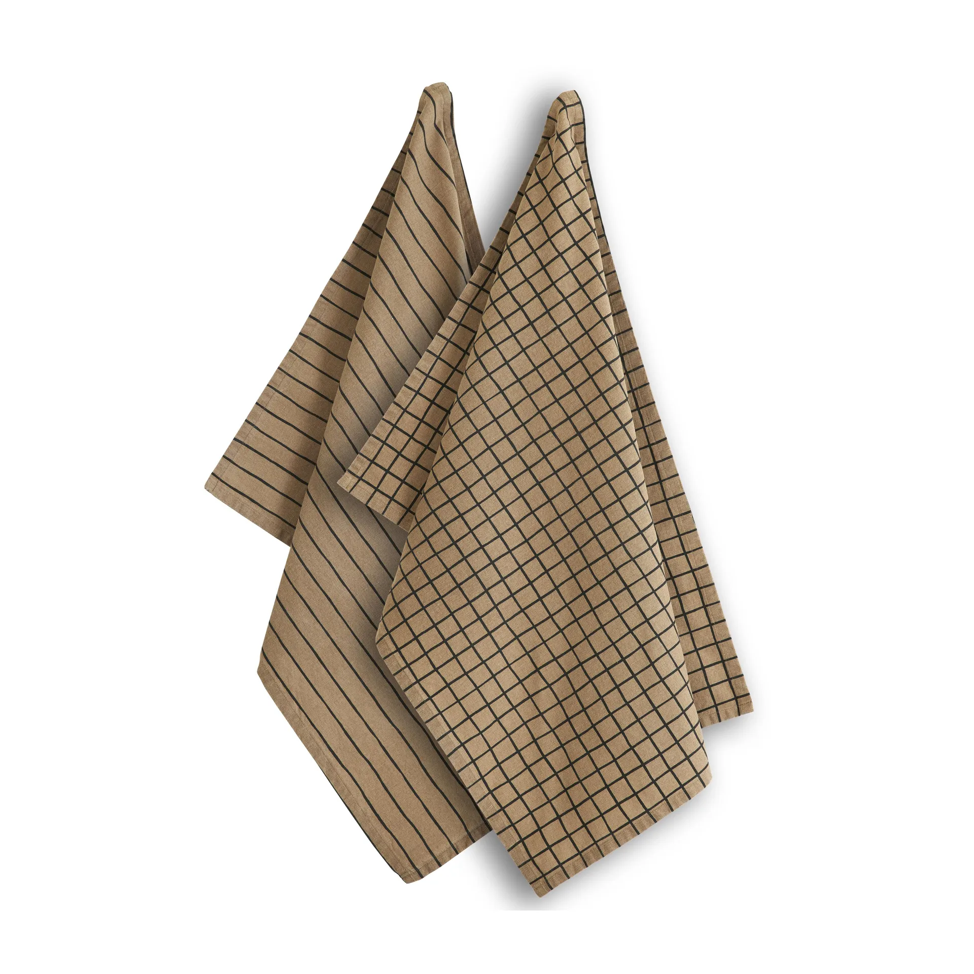 Lot de 2 serviettes de cuisine Tofta mix 50x70 cm, Marron Boel & Jan