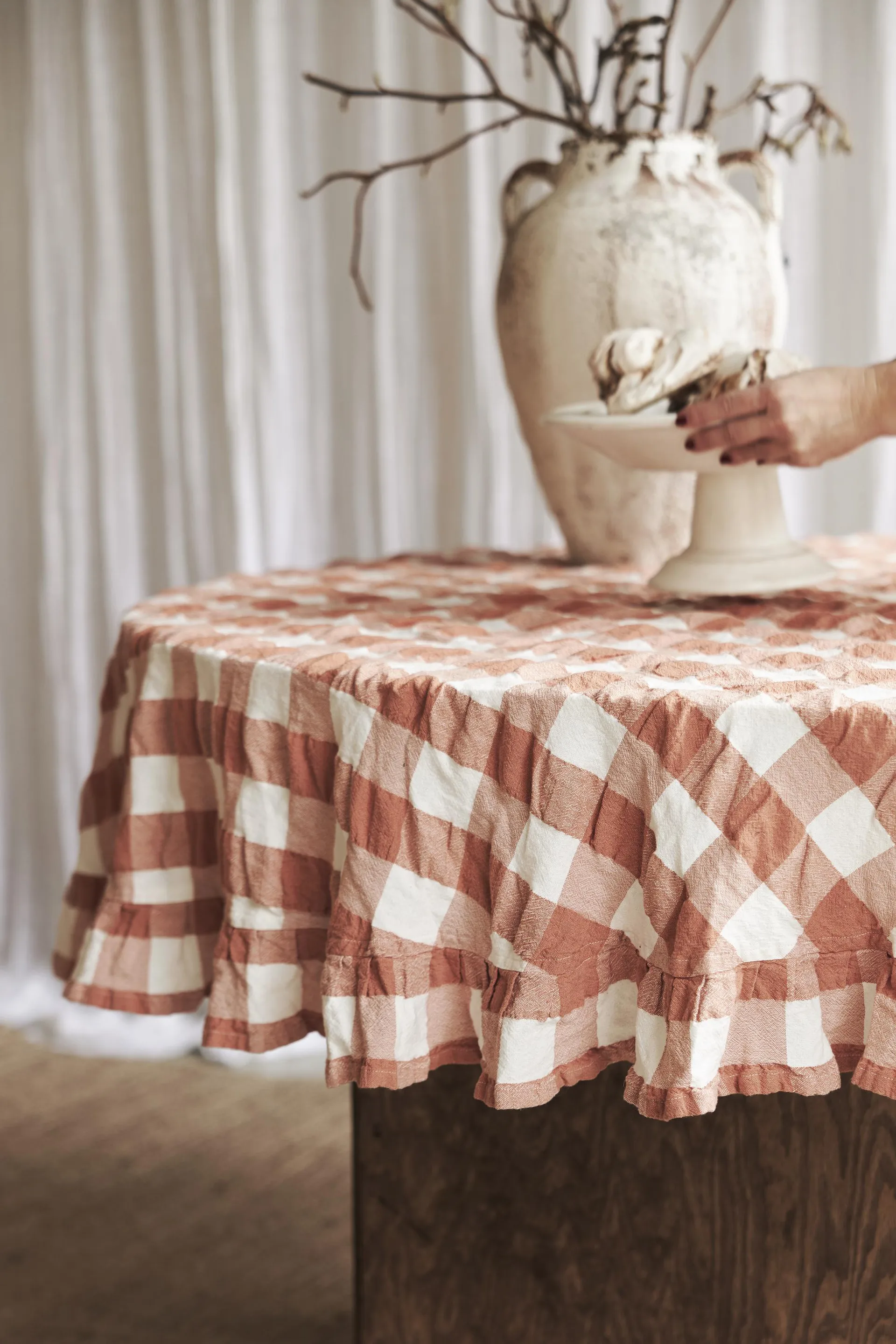 Nappe Kullavik Ø170 cm, Rouille-blanc Boel & Jan