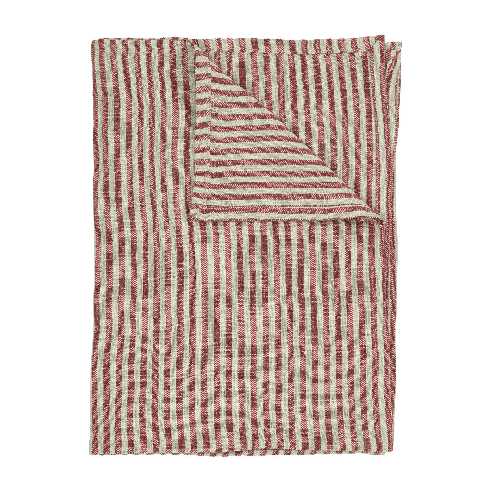 Nappe Rough Linen Stripe 85x85 cm, Rouge Boel & Jan