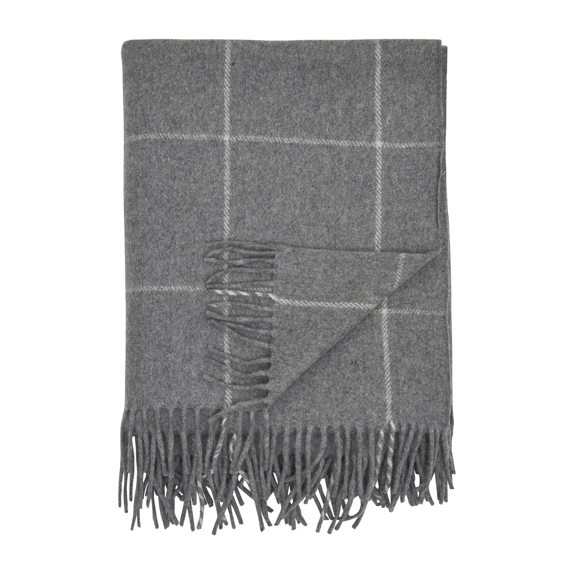 Plaid en laine Vilgot 130x170 cm, Gris Boel & Jan