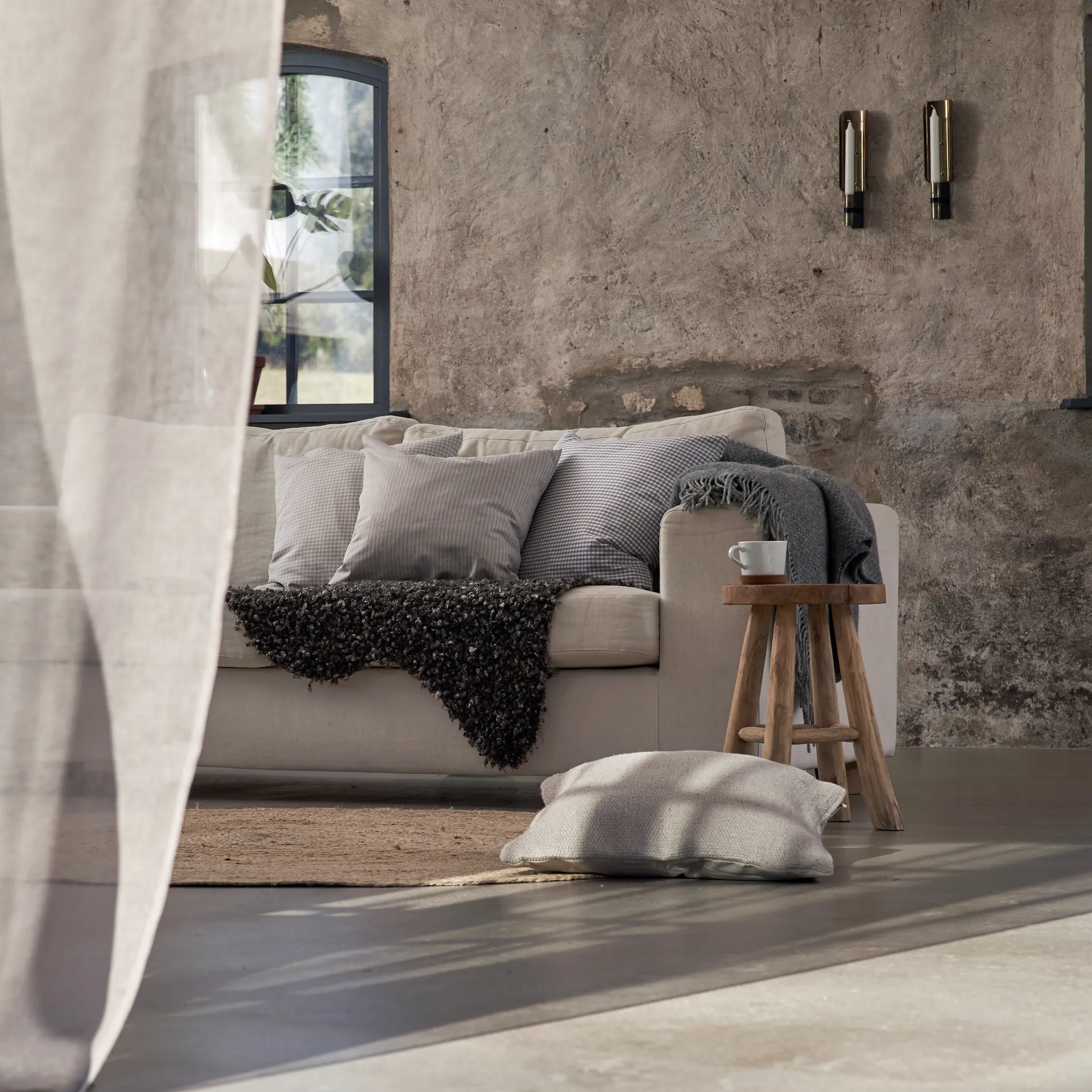 Plaid en laine Walter 120x150 cm, Gris Boel & Jan