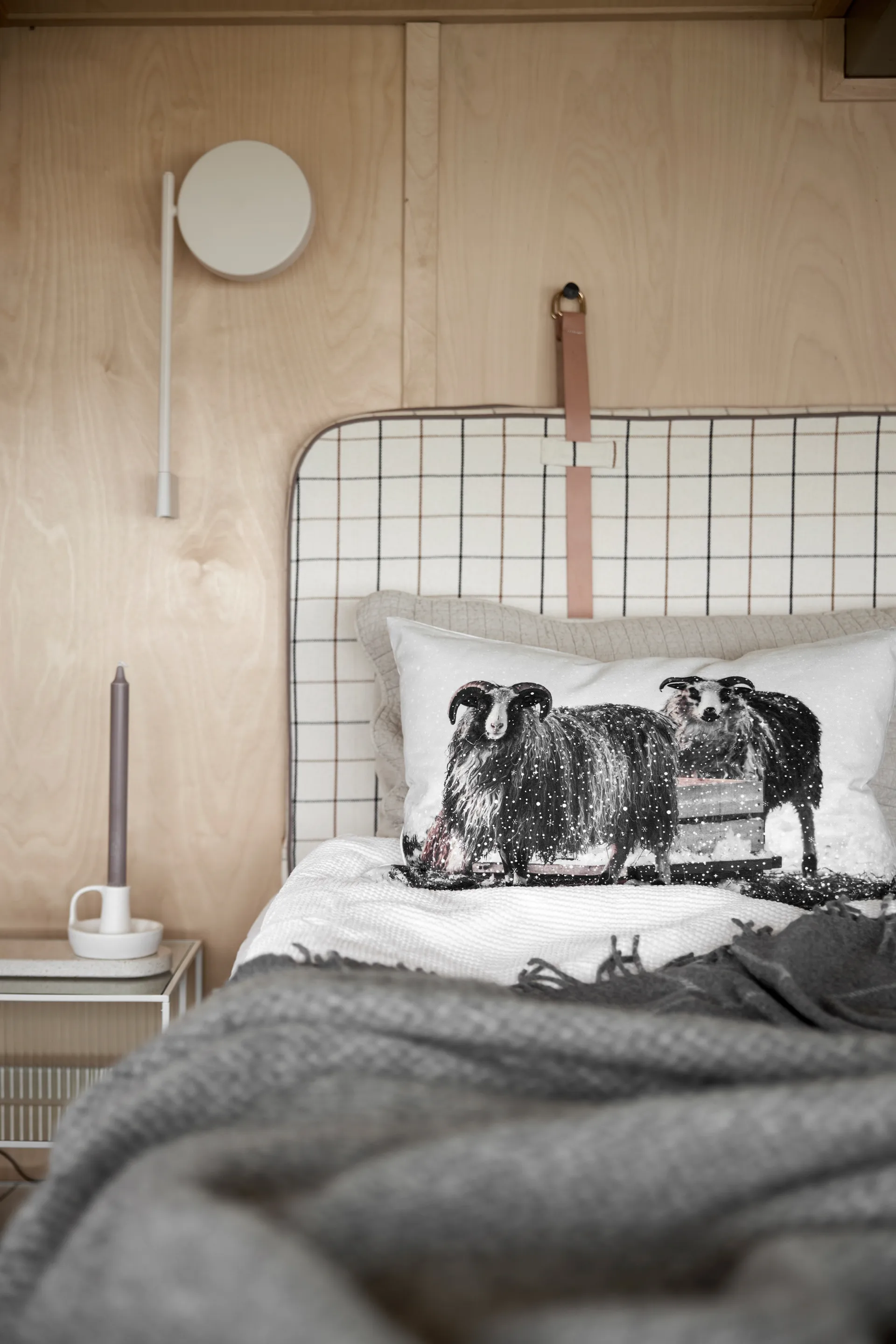 Plaid en laine Walter 120x150 cm, Gris Boel & Jan