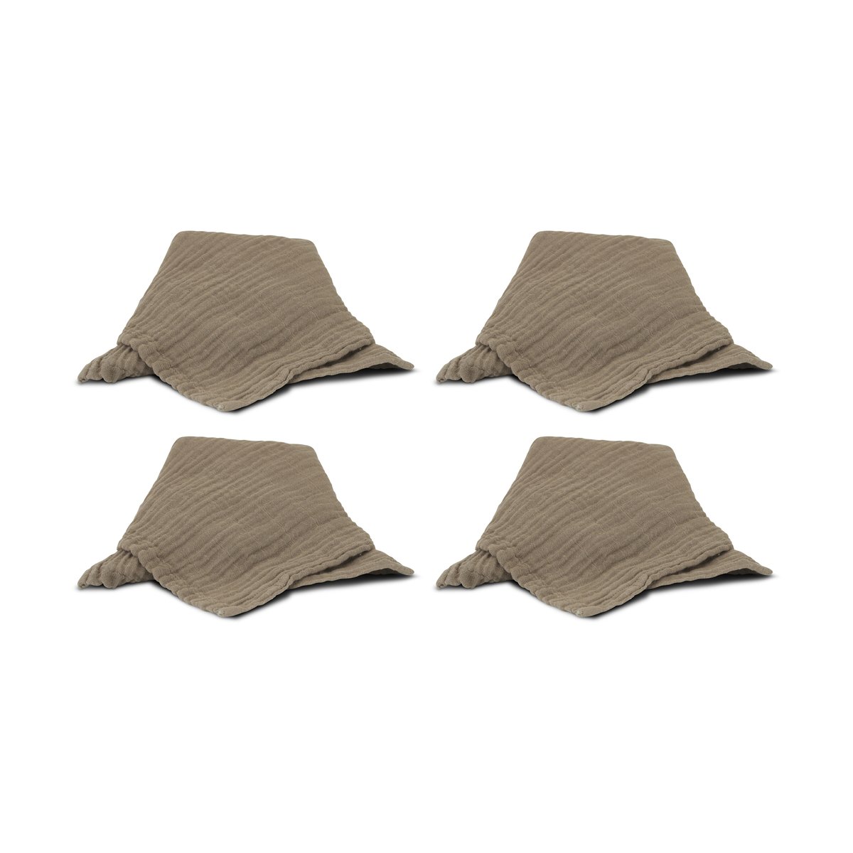 Boel & Jan Serviette Astrid 40x40 cm, lot de 4 Marron
