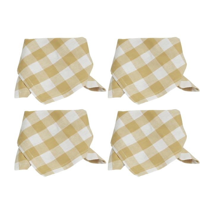 Serviette Grete 40x40 cm, lot de 4, Jaune Boel & Jan