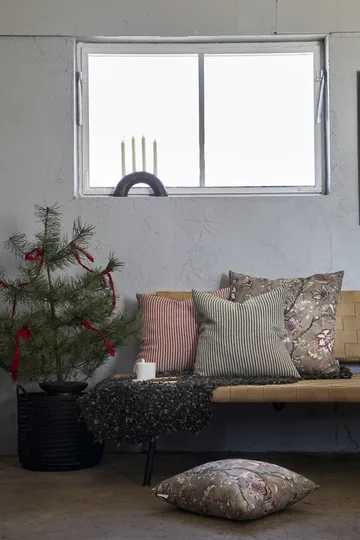 Taie Rough Linen Stripe 45x45 cm - Rouge - Boel & Jan