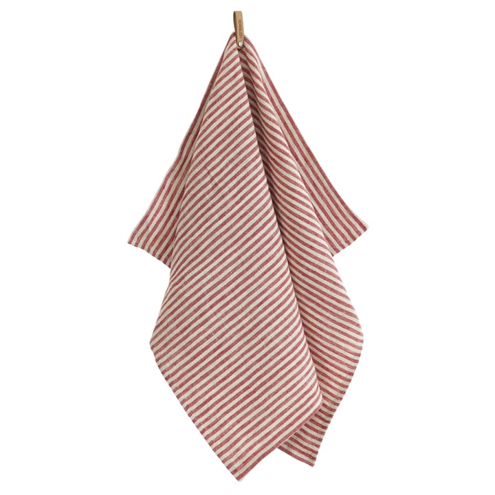 Torchon Rough Linen Stripe 50x70cm - Rouge - Boel & Jan
