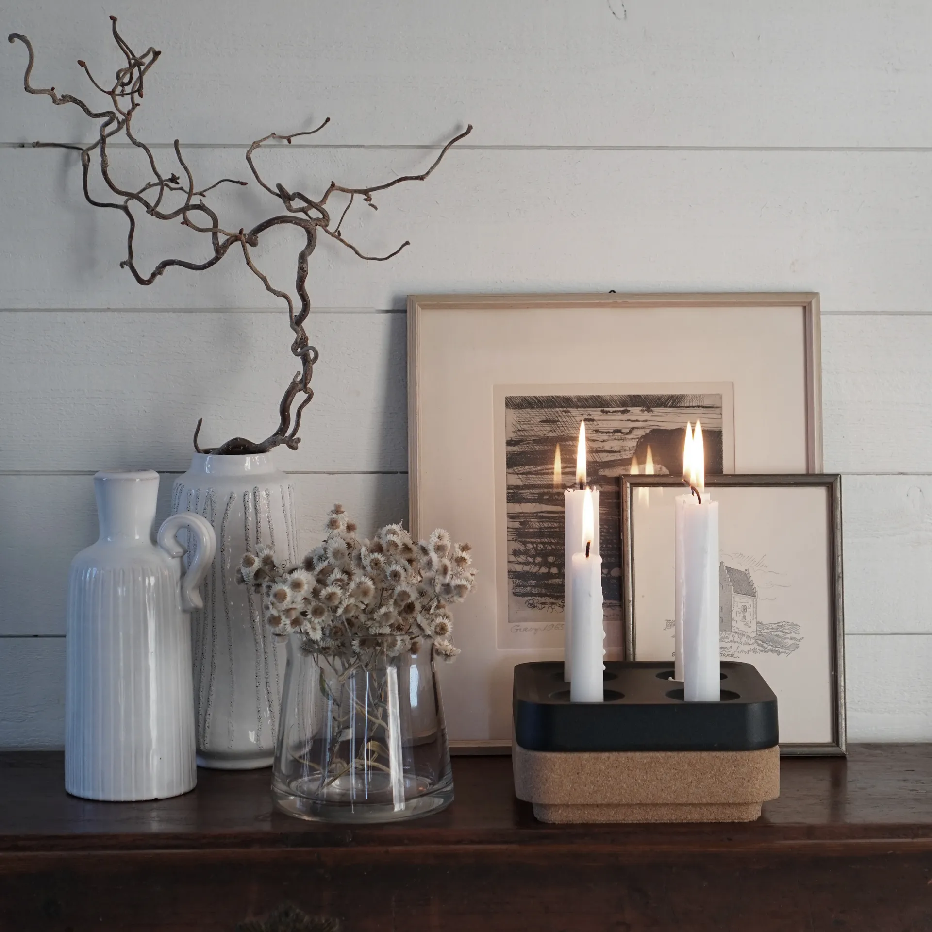 bol en liège pour les quatre chandeliers 16x16 cm, Marron Born In Sweden