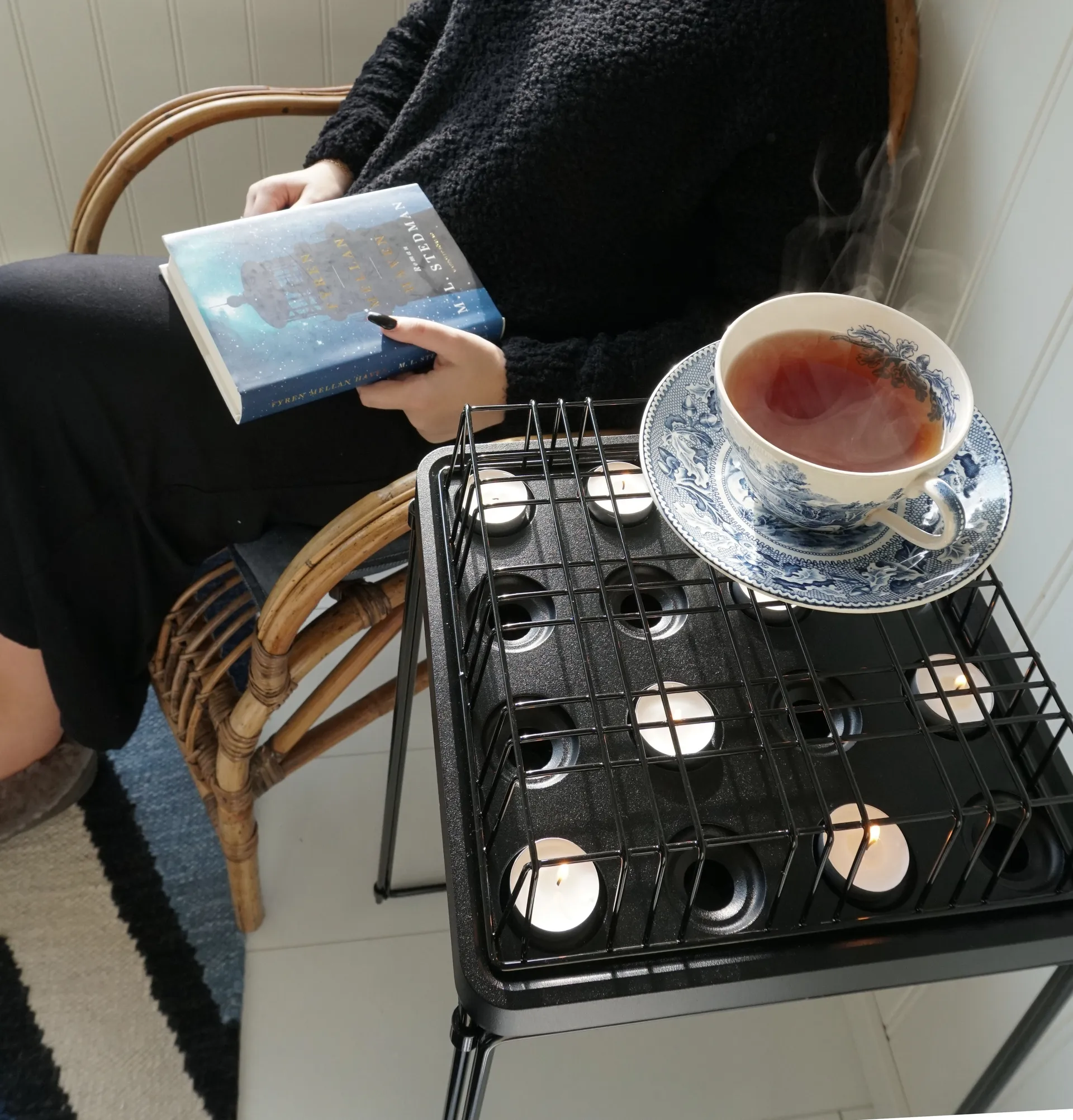 Bougeoir Stumpastaken noir, grand Born In Sweden